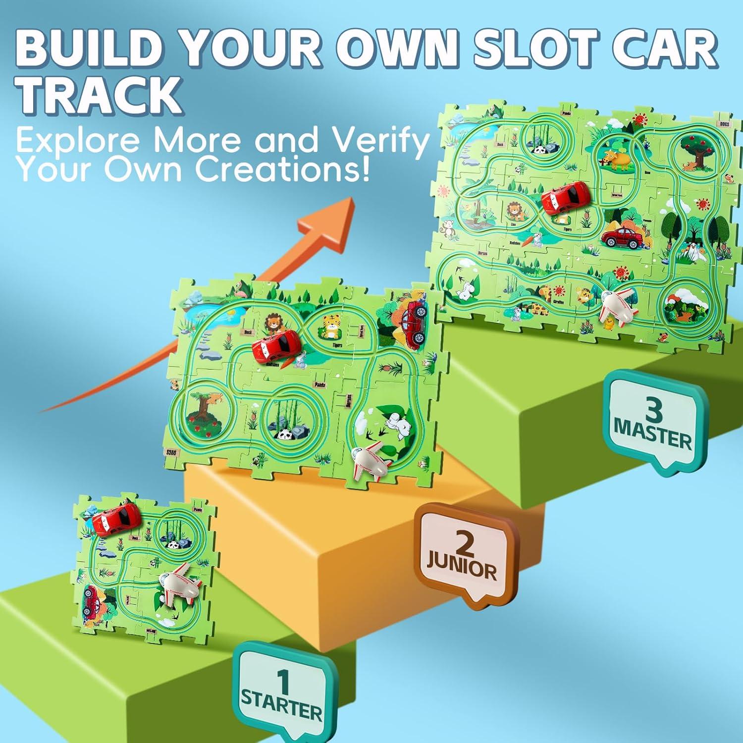 Juego de Pista de Coche Eléctrico Wdebay 26 Piezas 3+ Años
