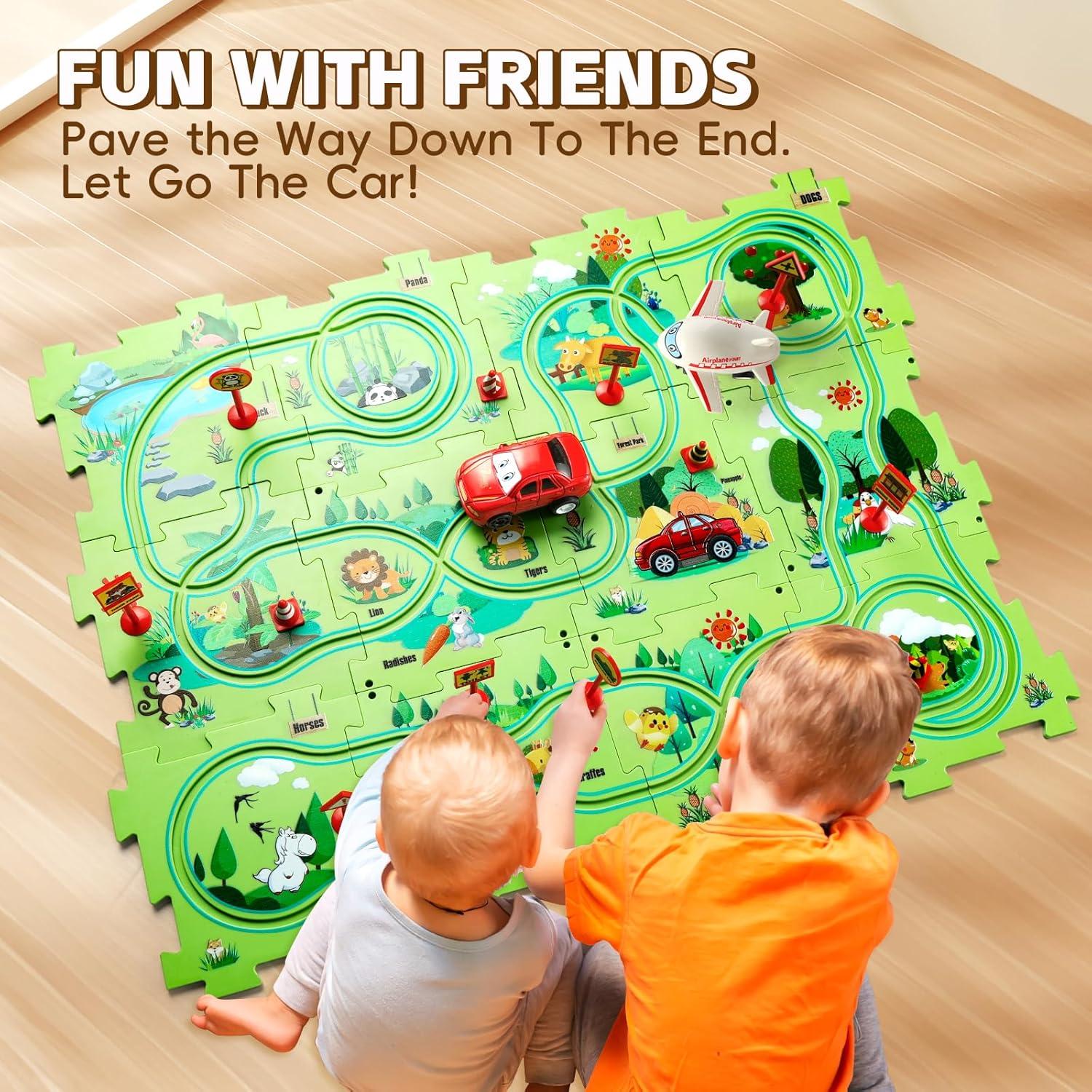 Juego de Pista de Coche Eléctrico Wdebay 26 Piezas 3+ Años