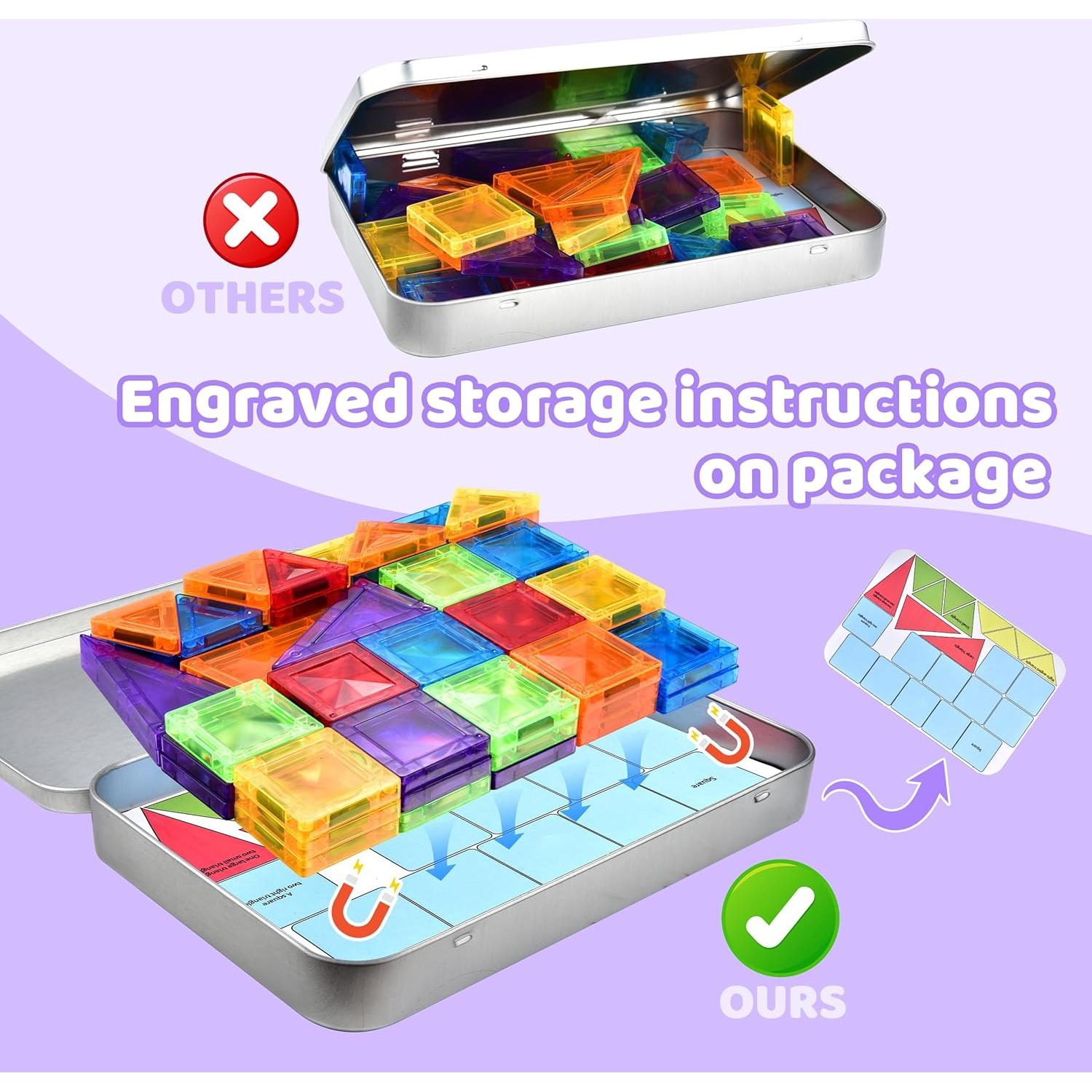 Juego de Bloques Magnéticos 3D 70 Piezas Montessori STEM