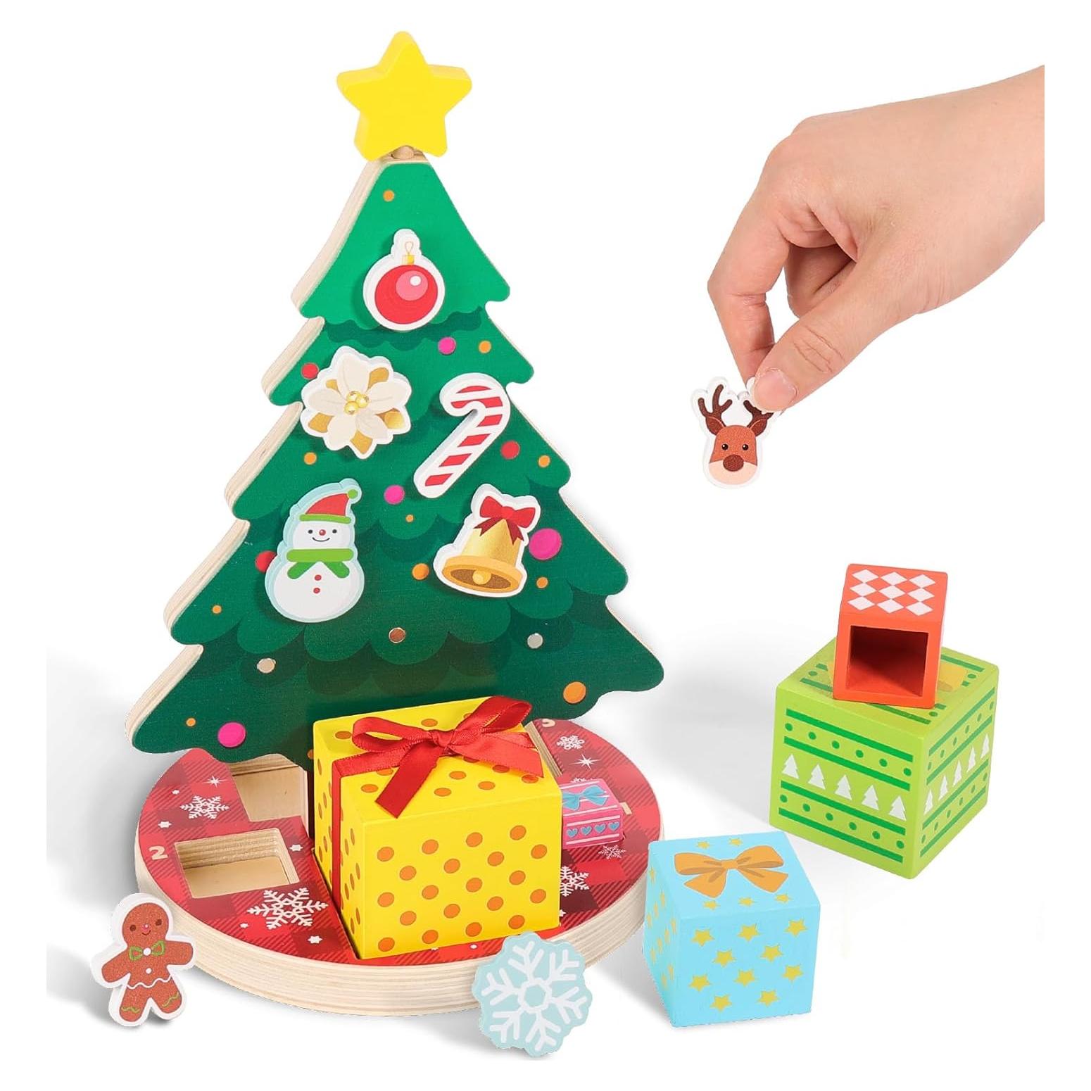 Juguete Magnético de Árbol de Navidad Woodtoe para Niños 3-6 Años