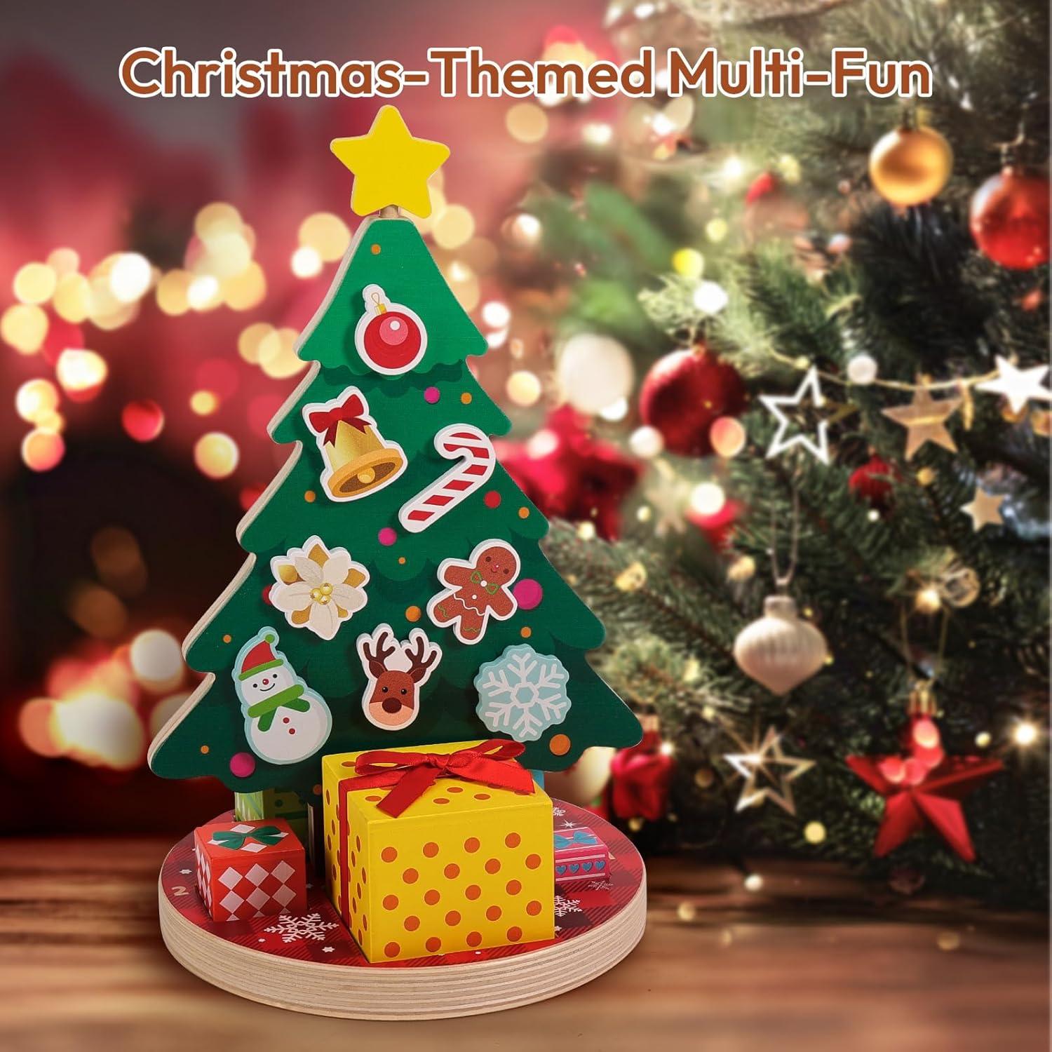 Juguete Magnético de Árbol de Navidad Woodtoe para Niños 3-6 Años