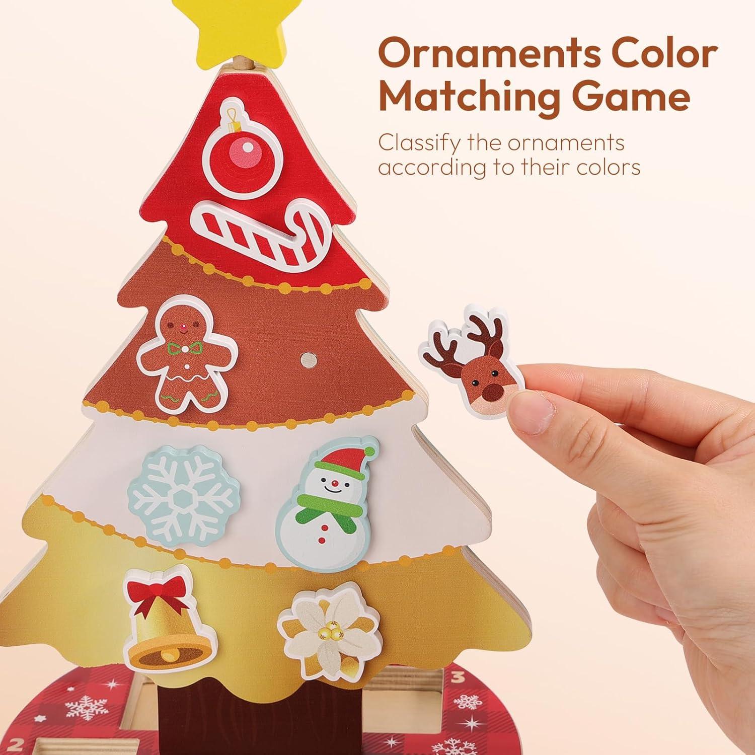 Juguete Magnético de Árbol de Navidad Woodtoe para Niños 3-6 Años