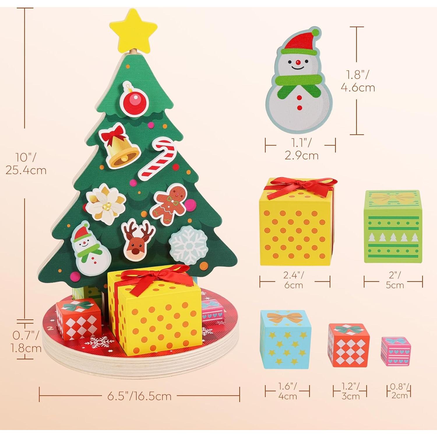 Juguete Magnético de Árbol de Navidad Woodtoe para Niños 3-6 Años