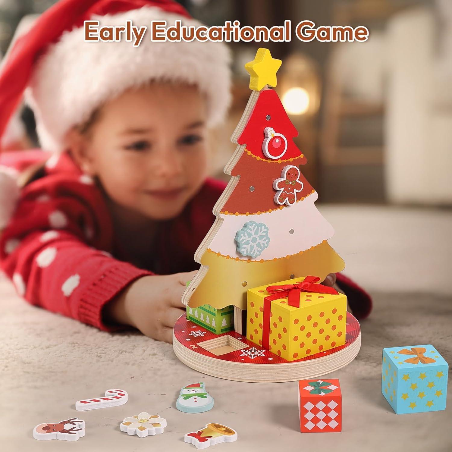 Juguete Magnético de Árbol de Navidad Woodtoe para Niños 3-6 Años