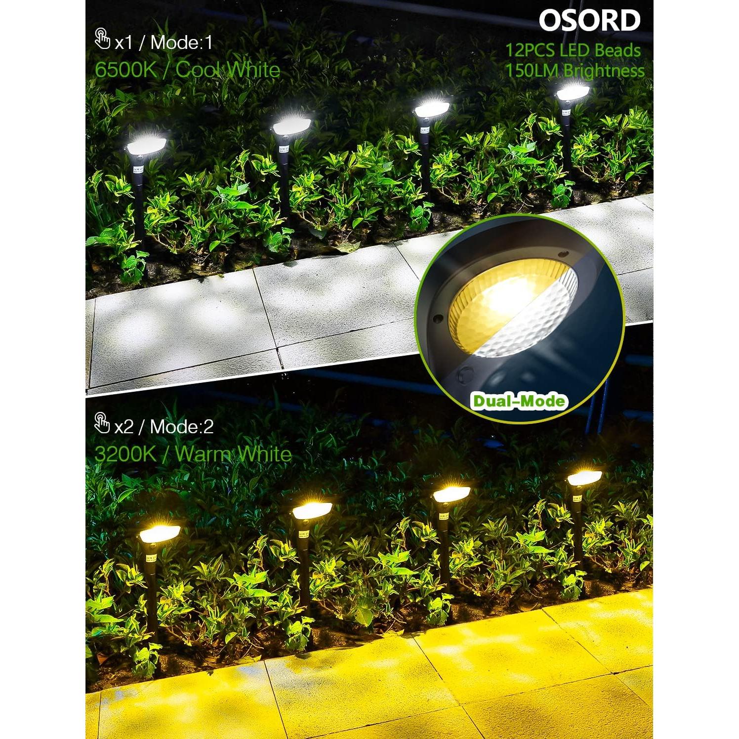 Luces de Camino Solares OSORD - Paquete de 4, 150 Lúmenes