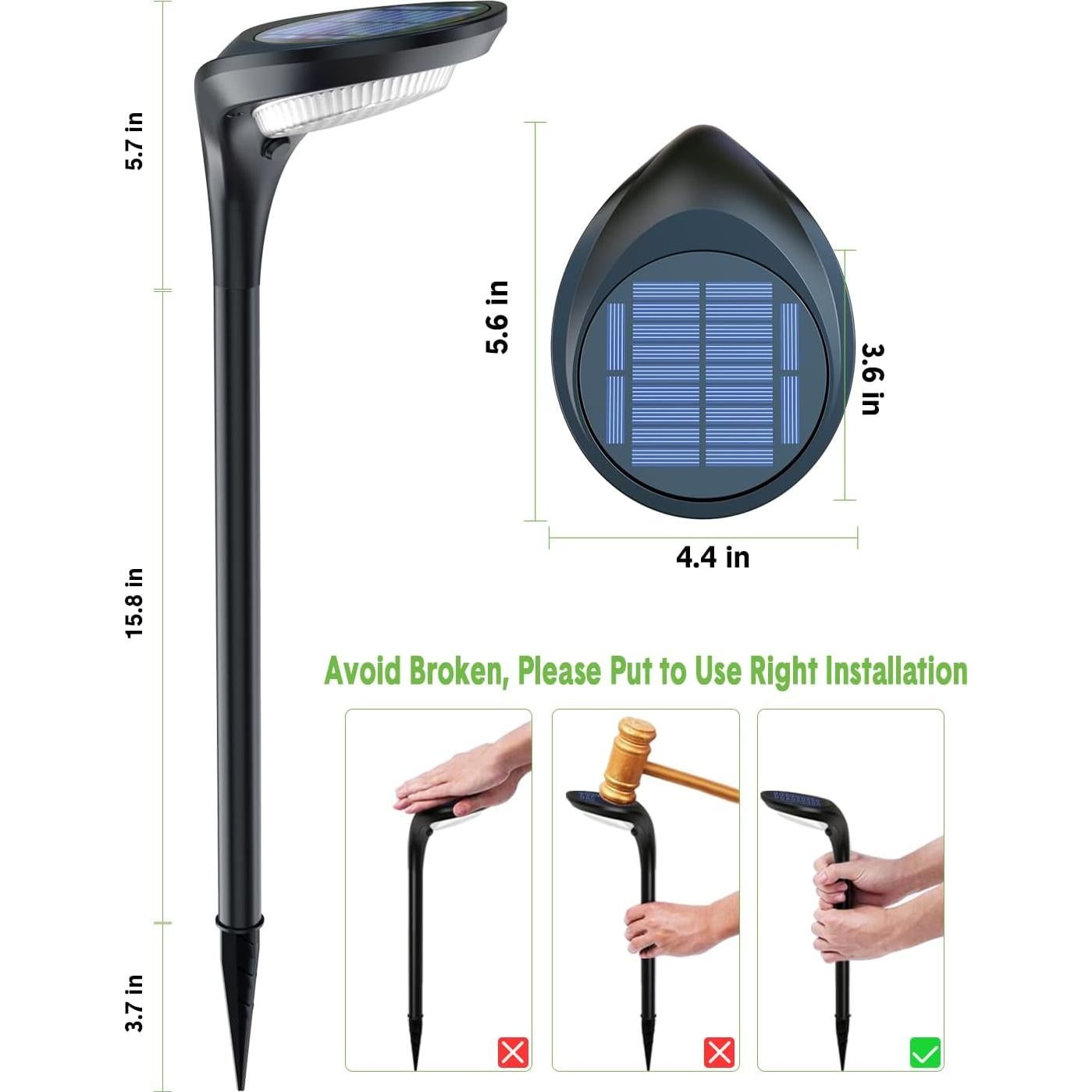 Luces de Camino Solares OSORD - Paquete de 4, 150 Lúmenes