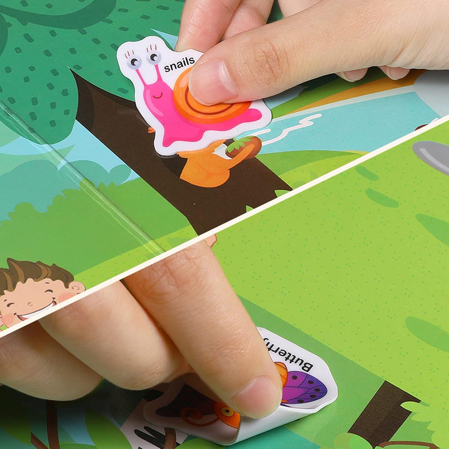 Libro de Pegatinas Reutilizables Jelly para Niños 2-4 Años - Vehículos