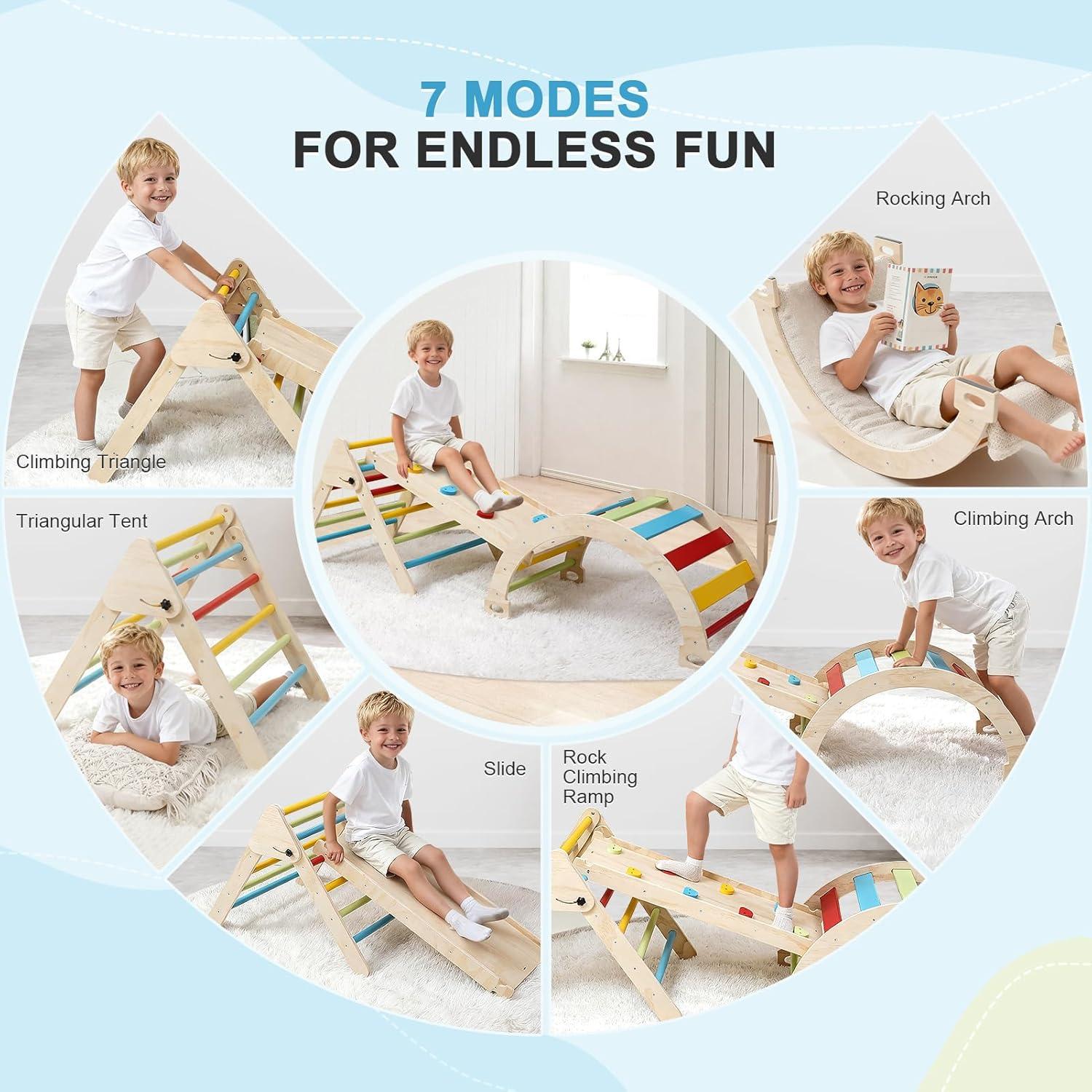 Conjunto de Escalada Pikler 7 en 1 PAPAPROUD para Niños