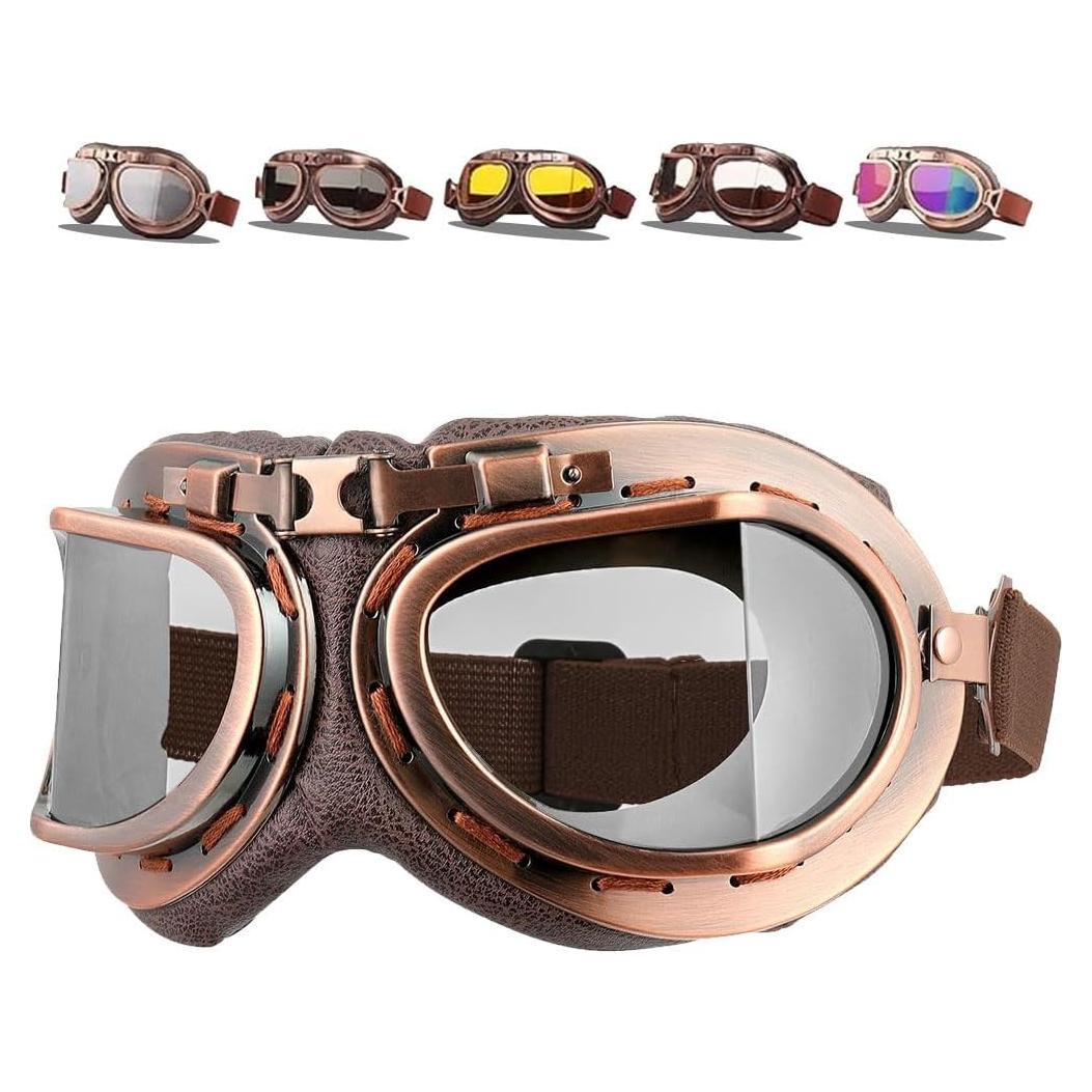 Gafas de Moto DREAMIZER Plata UV Vintage para Pilotos