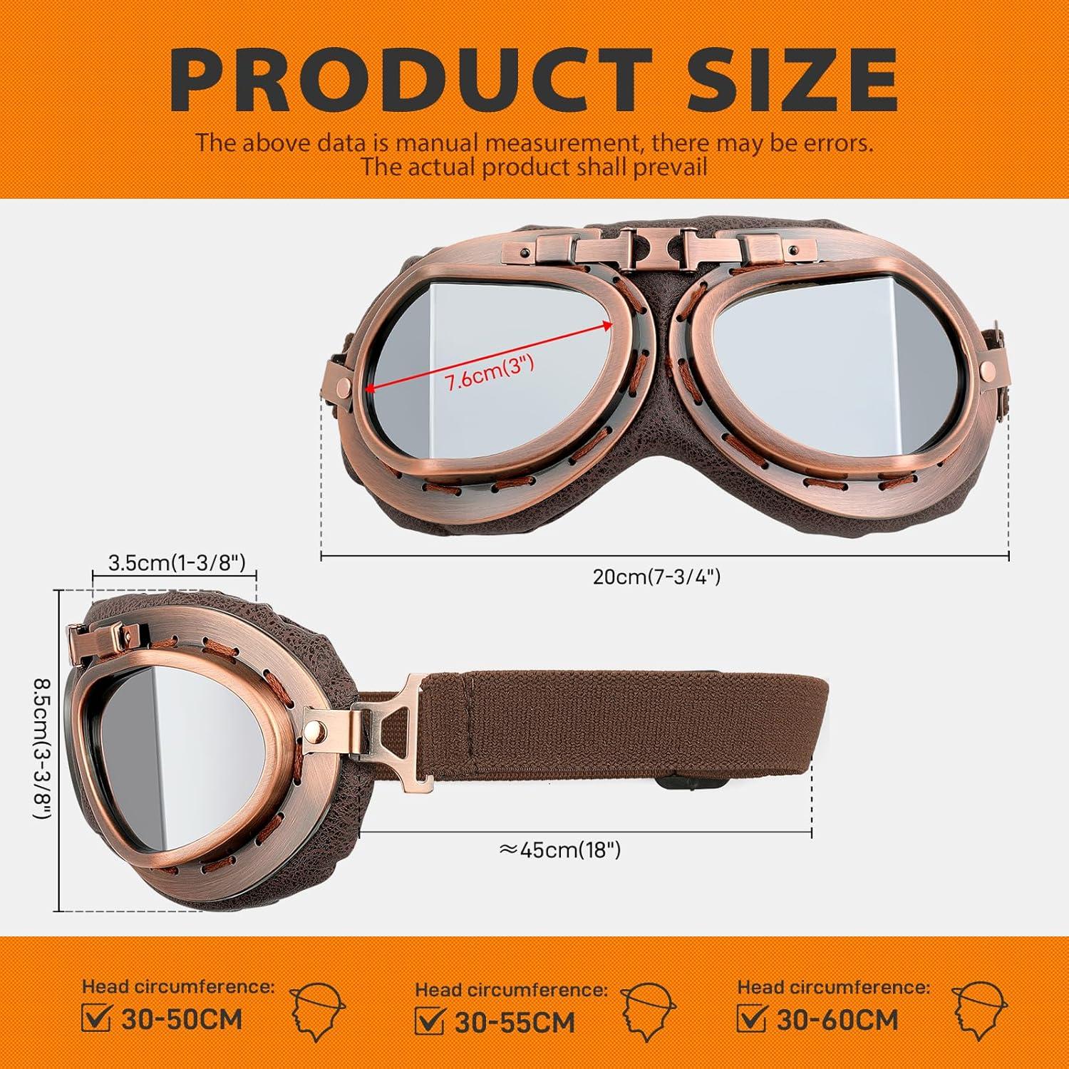 Gafas de Moto DREAMIZER Plata UV Vintage para Pilotos