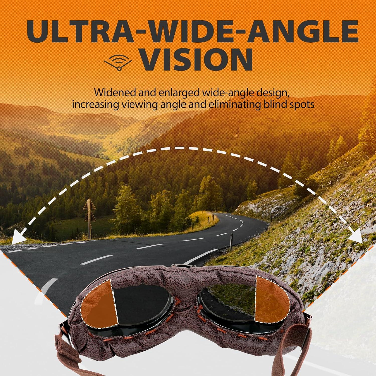 Gafas de Moto DREAMIZER Plata UV Vintage para Pilotos