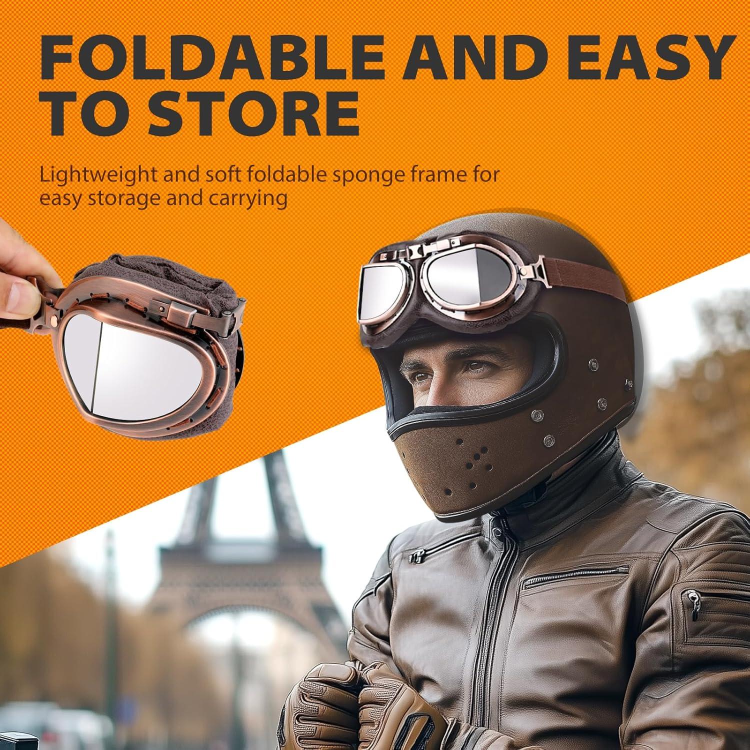 Gafas de Moto DREAMIZER Plata UV Vintage para Pilotos