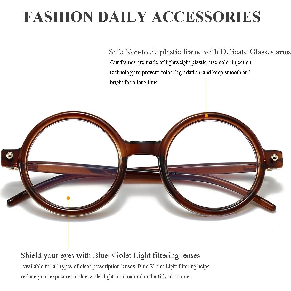 Gafas Redondas Gleyemor Vintage Unisex Anti Luz Azul