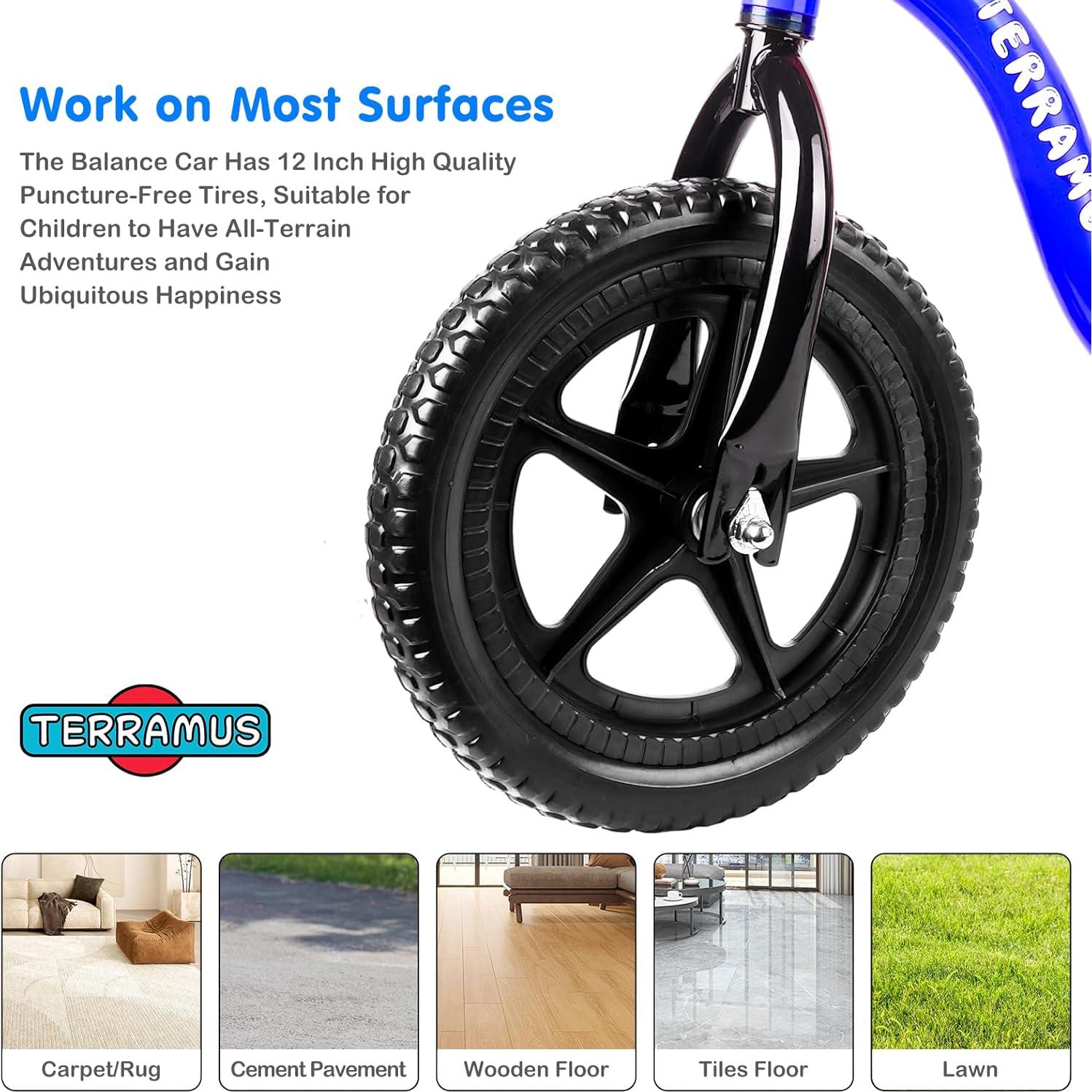 Bicicleta de Equilibrio TERRAMUS 12" Azul Ajustable 2-5 Años