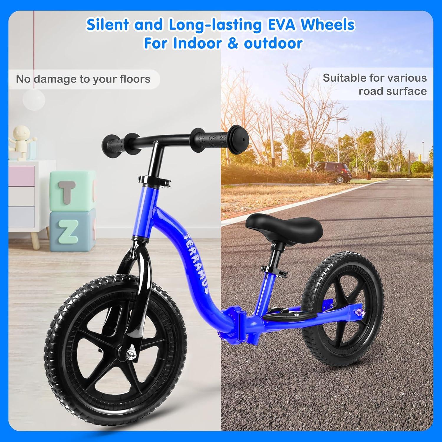 Bicicleta de Equilibrio TERRAMUS 12" Azul Ajustable 2-5 Años