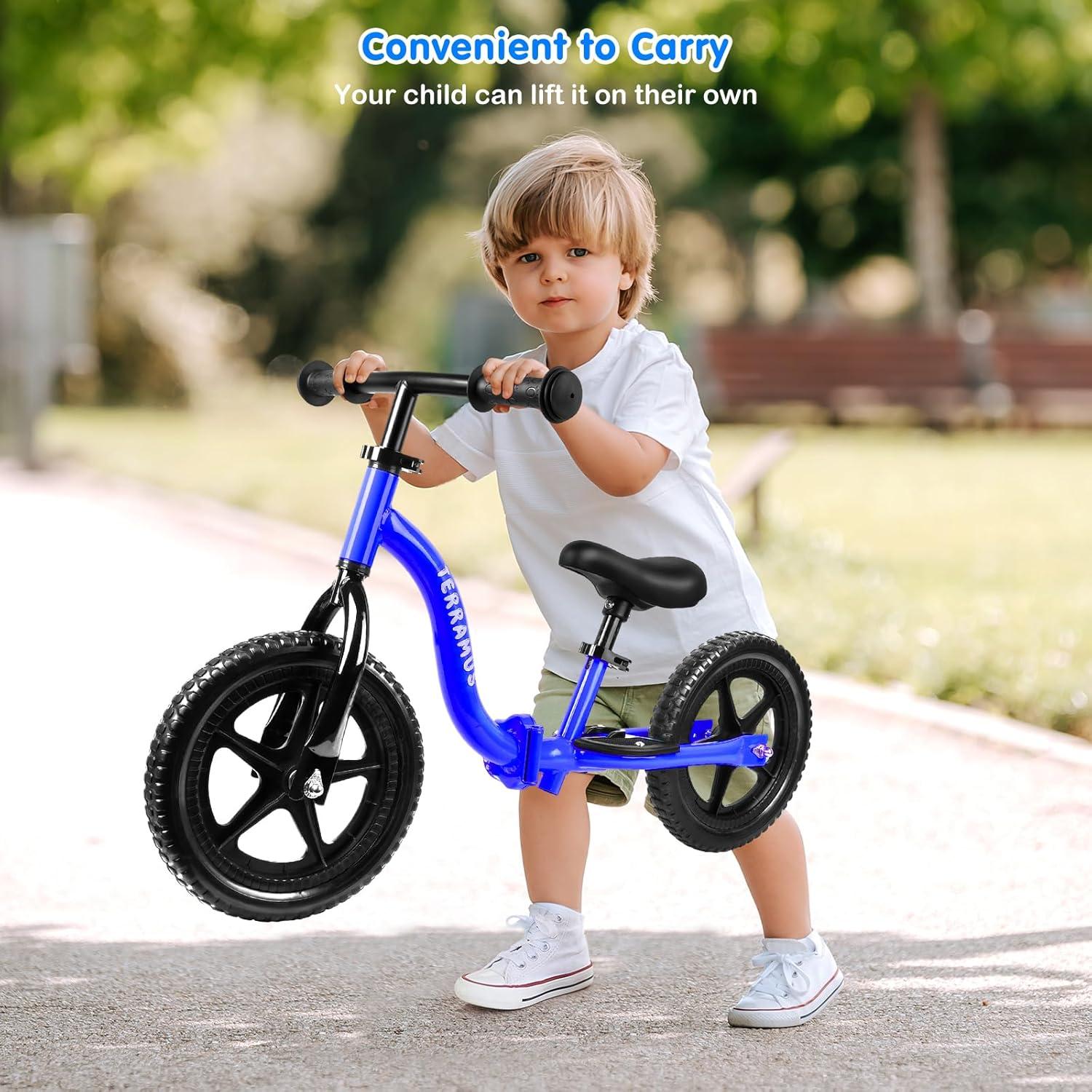 Bicicleta de Equilibrio TERRAMUS 12" Azul Ajustable 2-5 Años