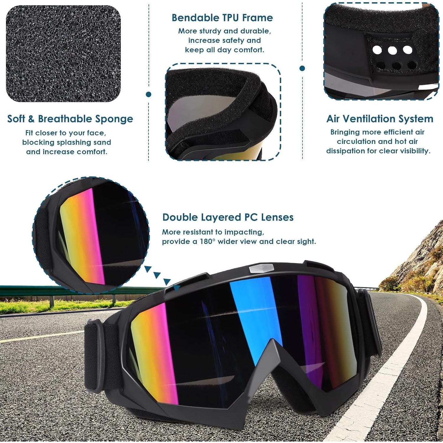 Gafas de Motocross OXG con Lentes Claros y Multicolor