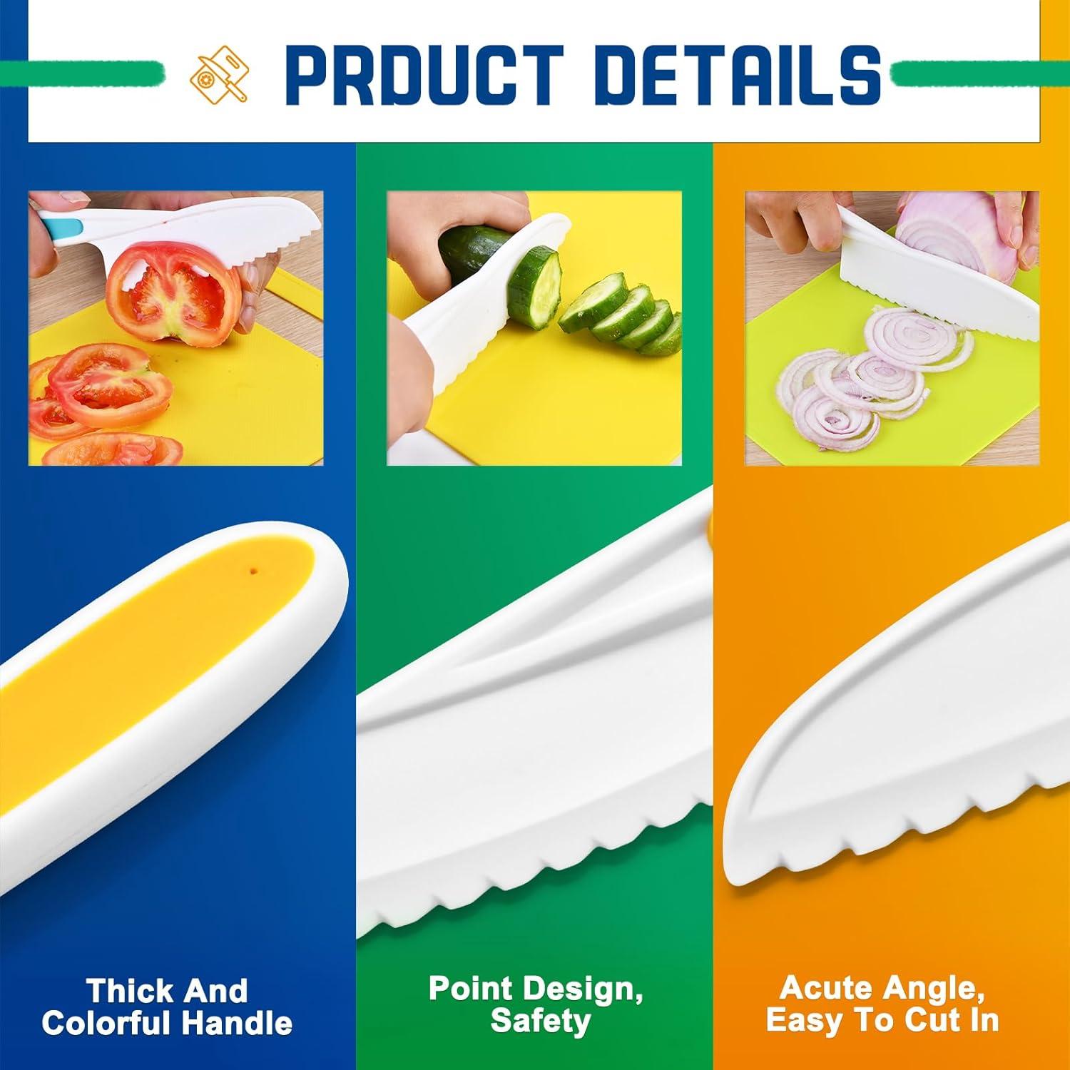 Juego de cuchillos Montessori para niños - 3 piezas seguros