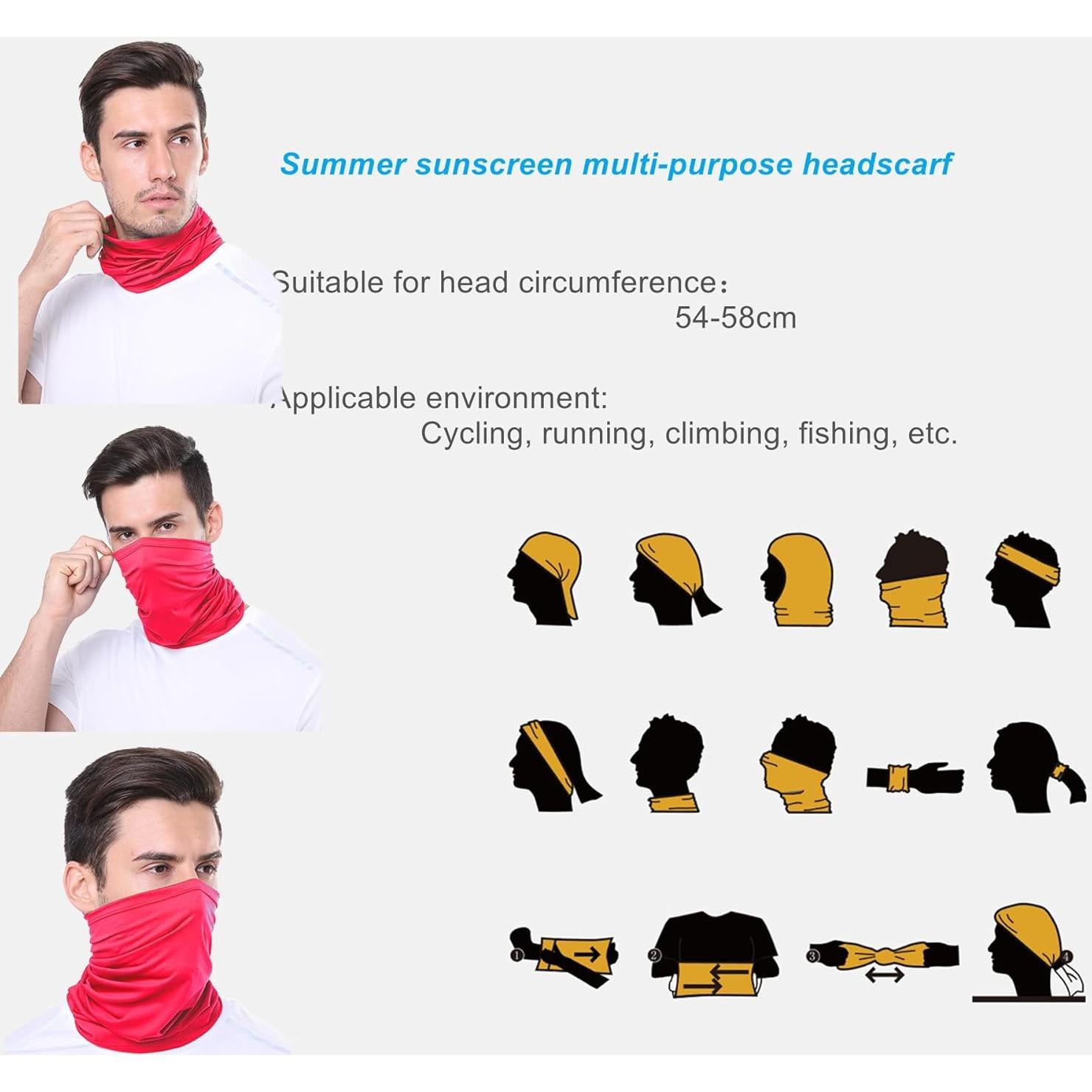 Gafas de Motocicleta LJDJ con Balaclava UV Rojo