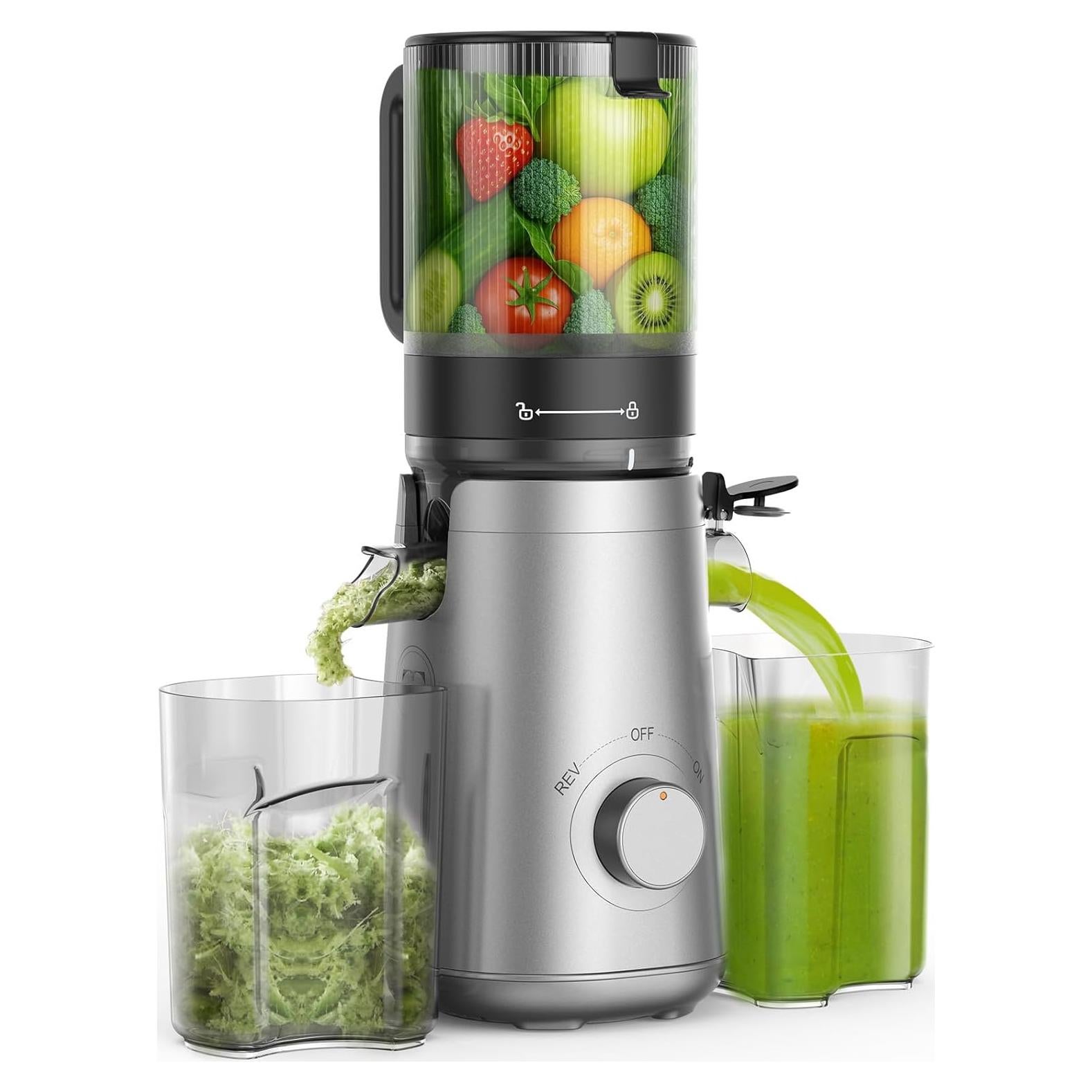 Exprimidor SMALLHOO 300W Prensa Fría 1.8L Libre BPA Plateado