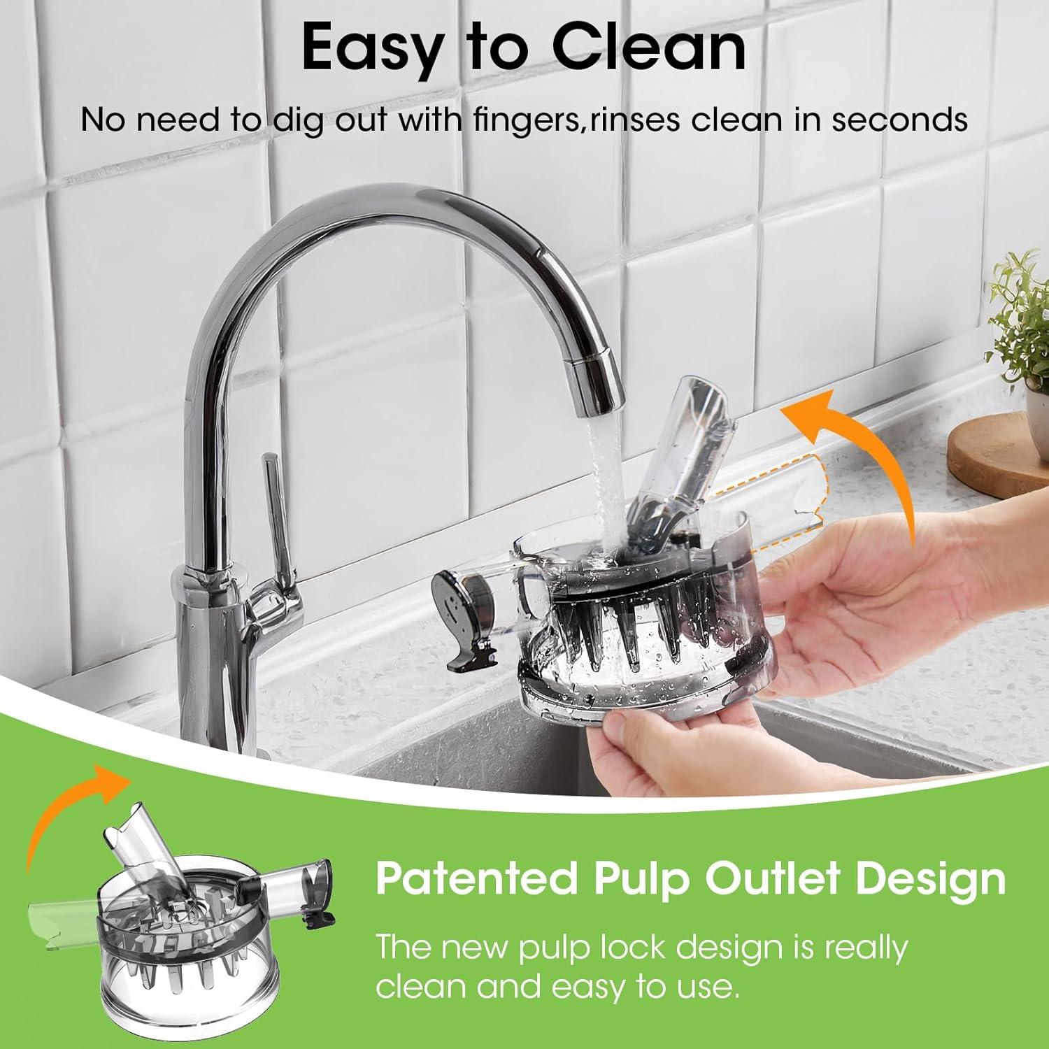 Exprimidor SMALLHOO 300W Prensa Fría 1.8L Libre BPA Plateado