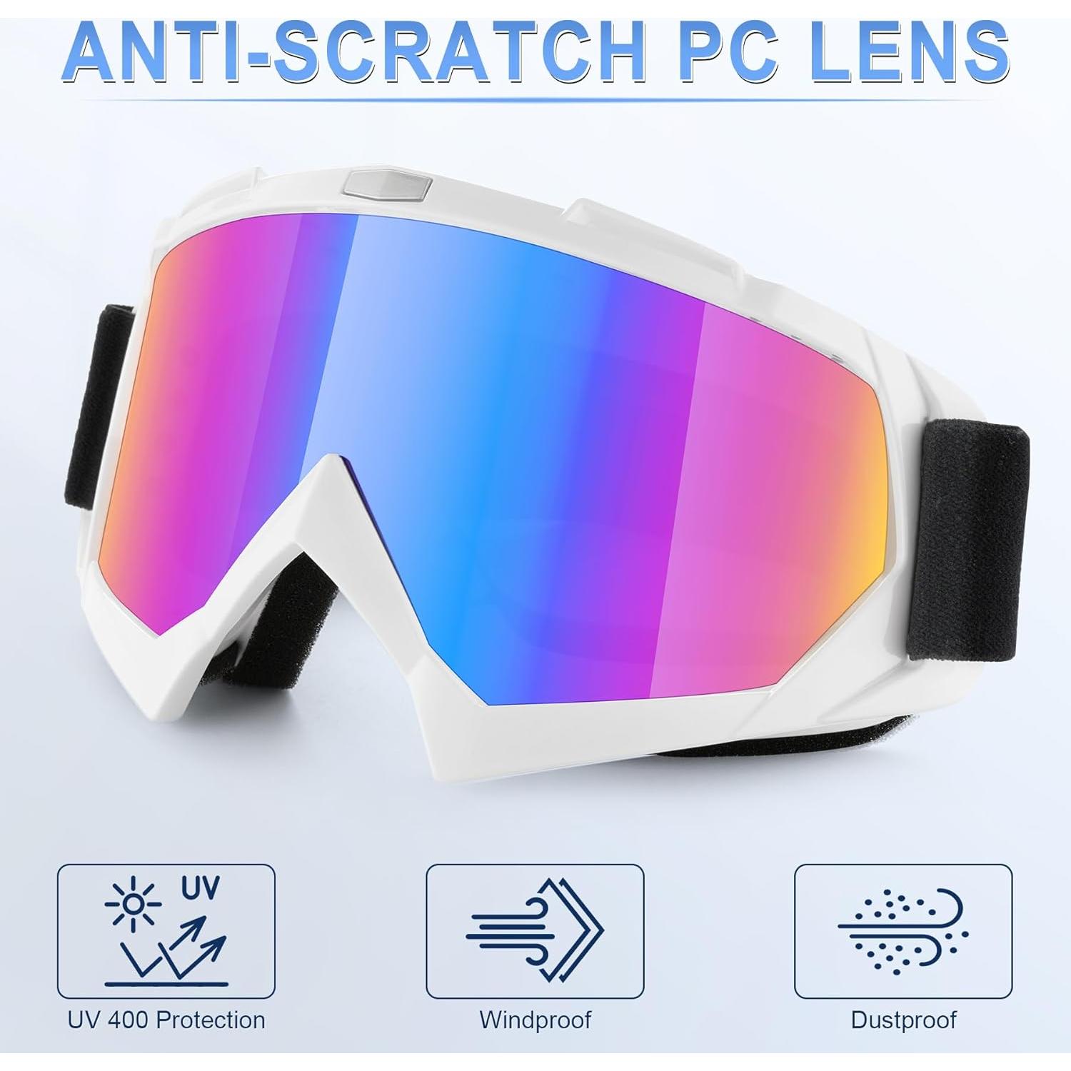 Gafas de Motocross SINGARO 2 Paquetes a Prueba de Viento