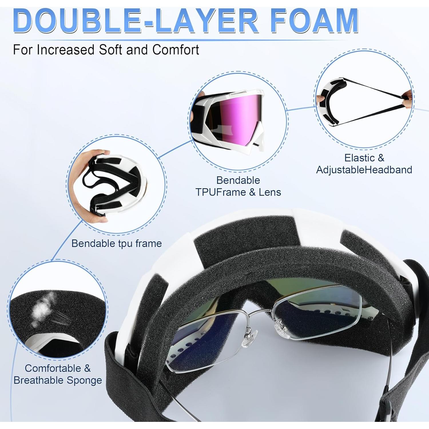 Gafas de Motocross SINGARO 2 Paquetes a Prueba de Viento