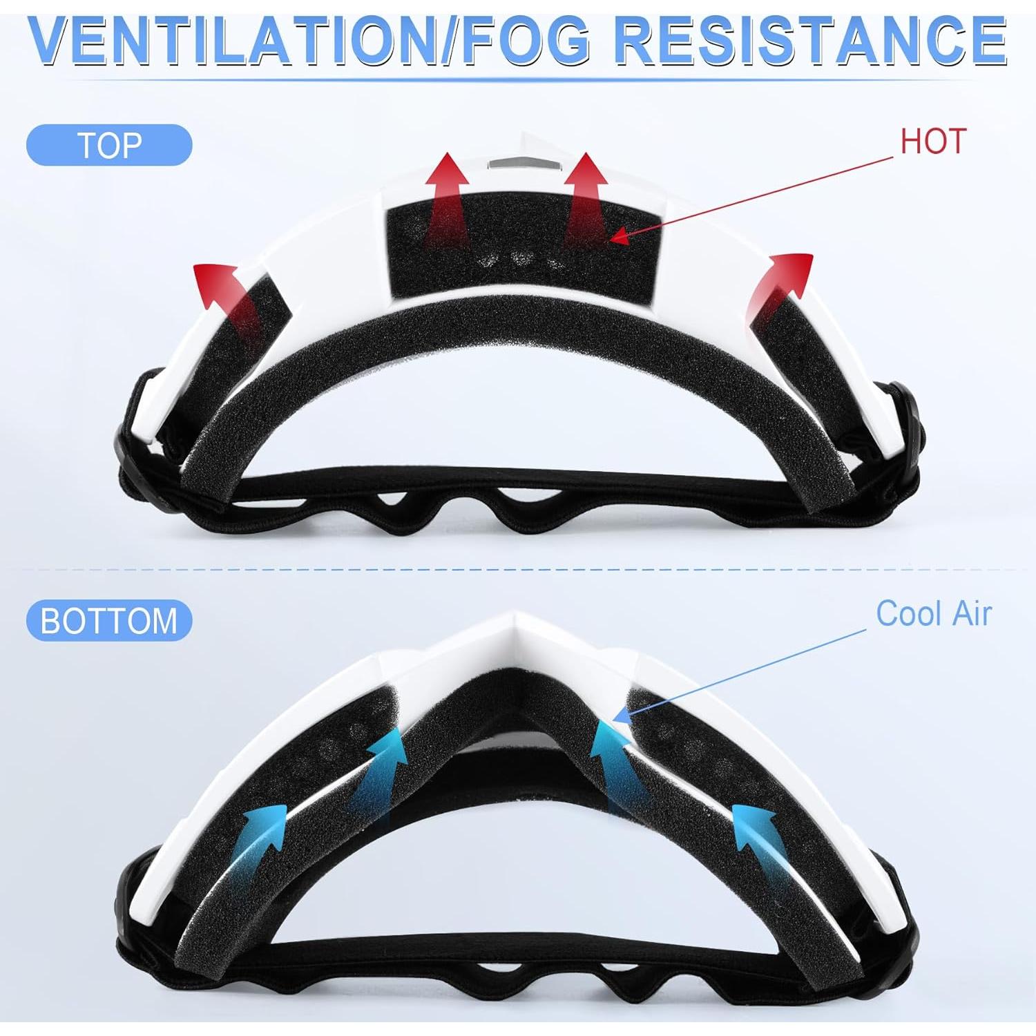 Gafas de Motocross SINGARO 2 Paquetes a Prueba de Viento
