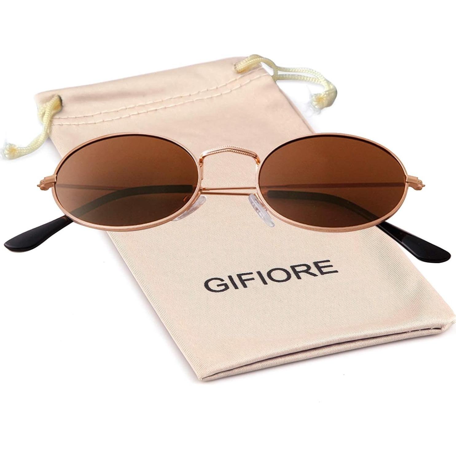 Gafas de Sol Ovaladas Vintage GIFIORE Marco Dorado
