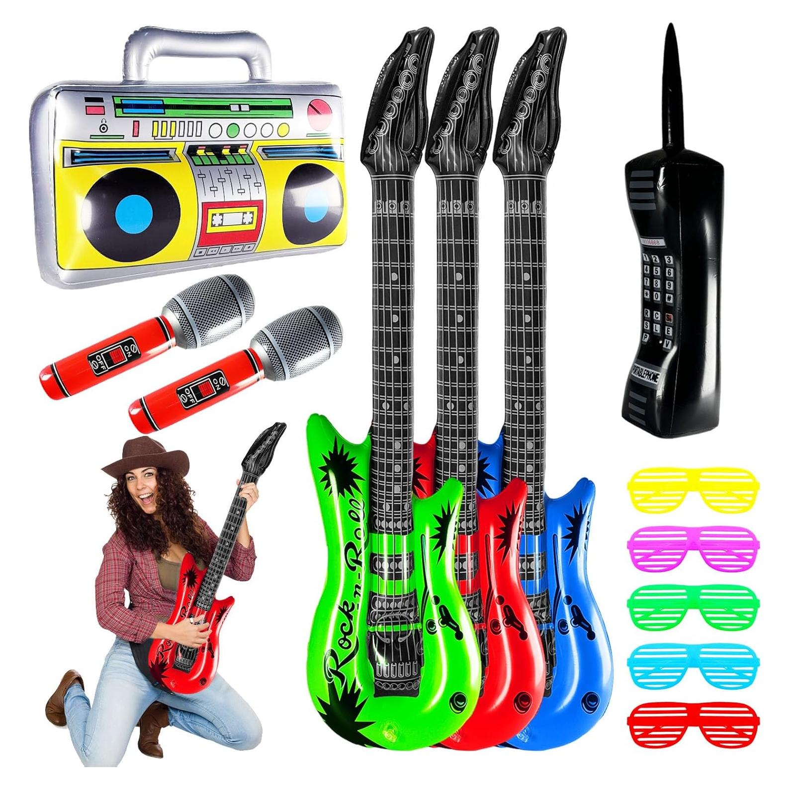Juego de Juguetes Inflables 12 Piezas Rock Star Pynqdfu
