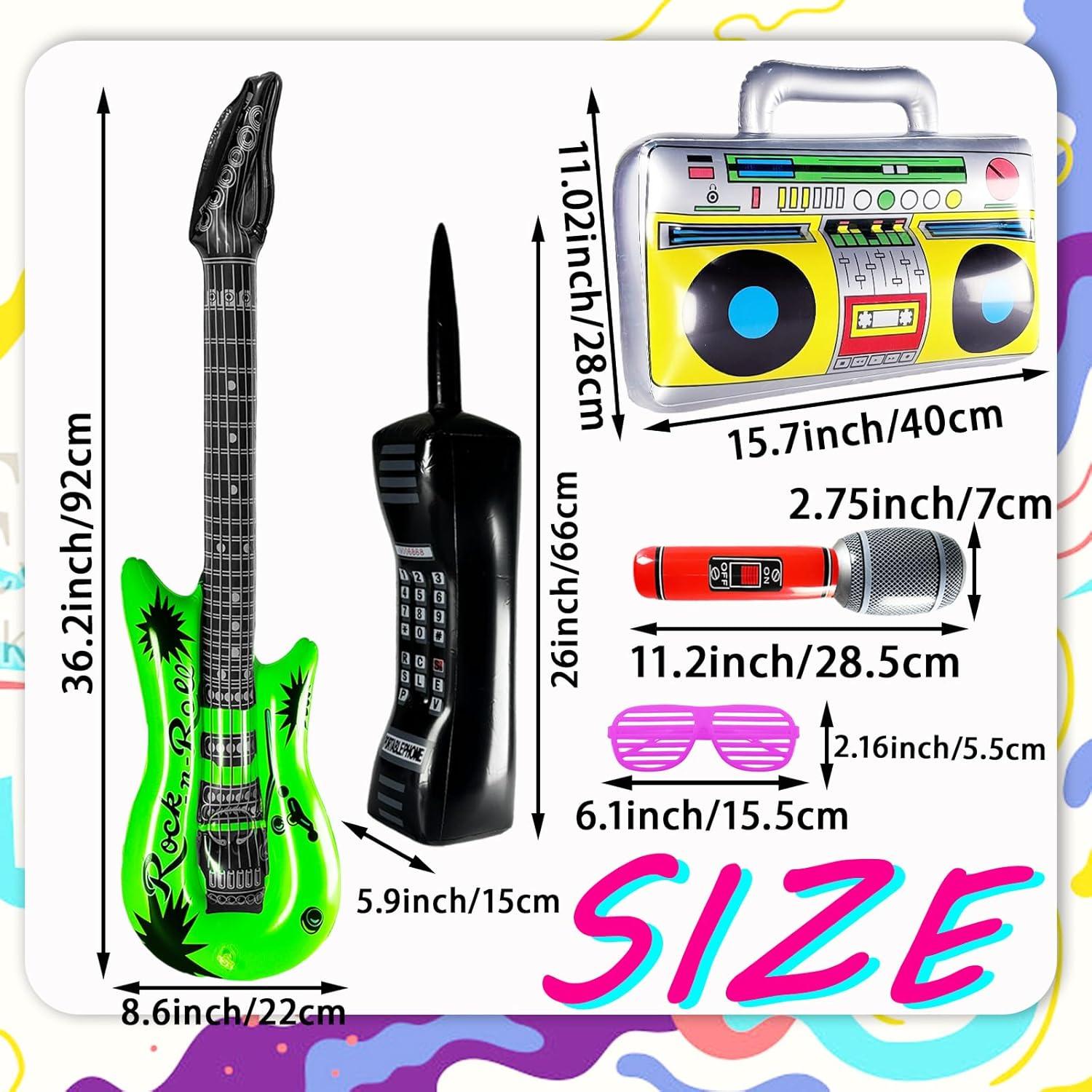 Juego de Juguetes Inflables 12 Piezas Rock Star Pynqdfu