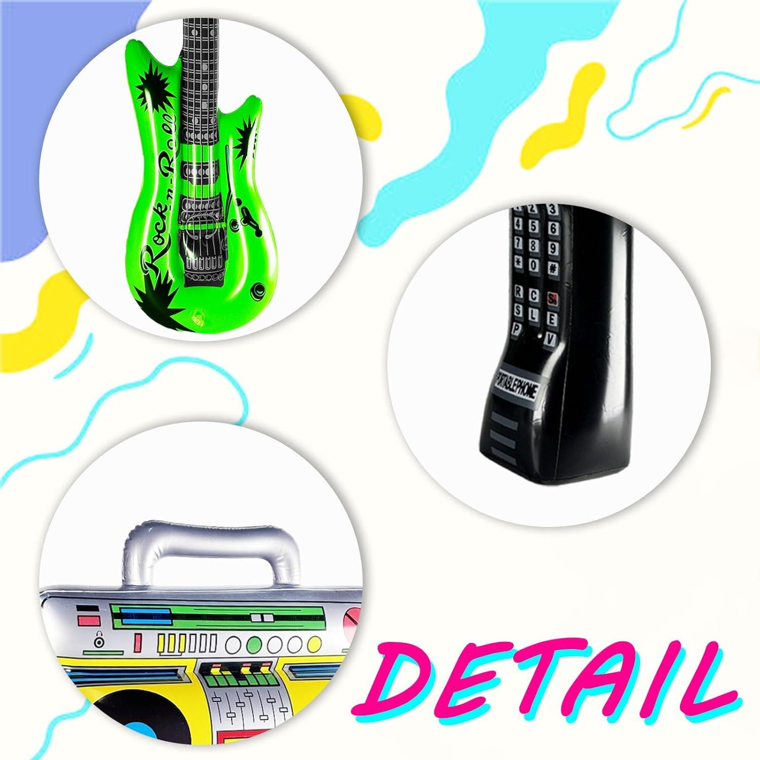 Juego de Juguetes Inflables 12 Piezas Rock Star Pynqdfu