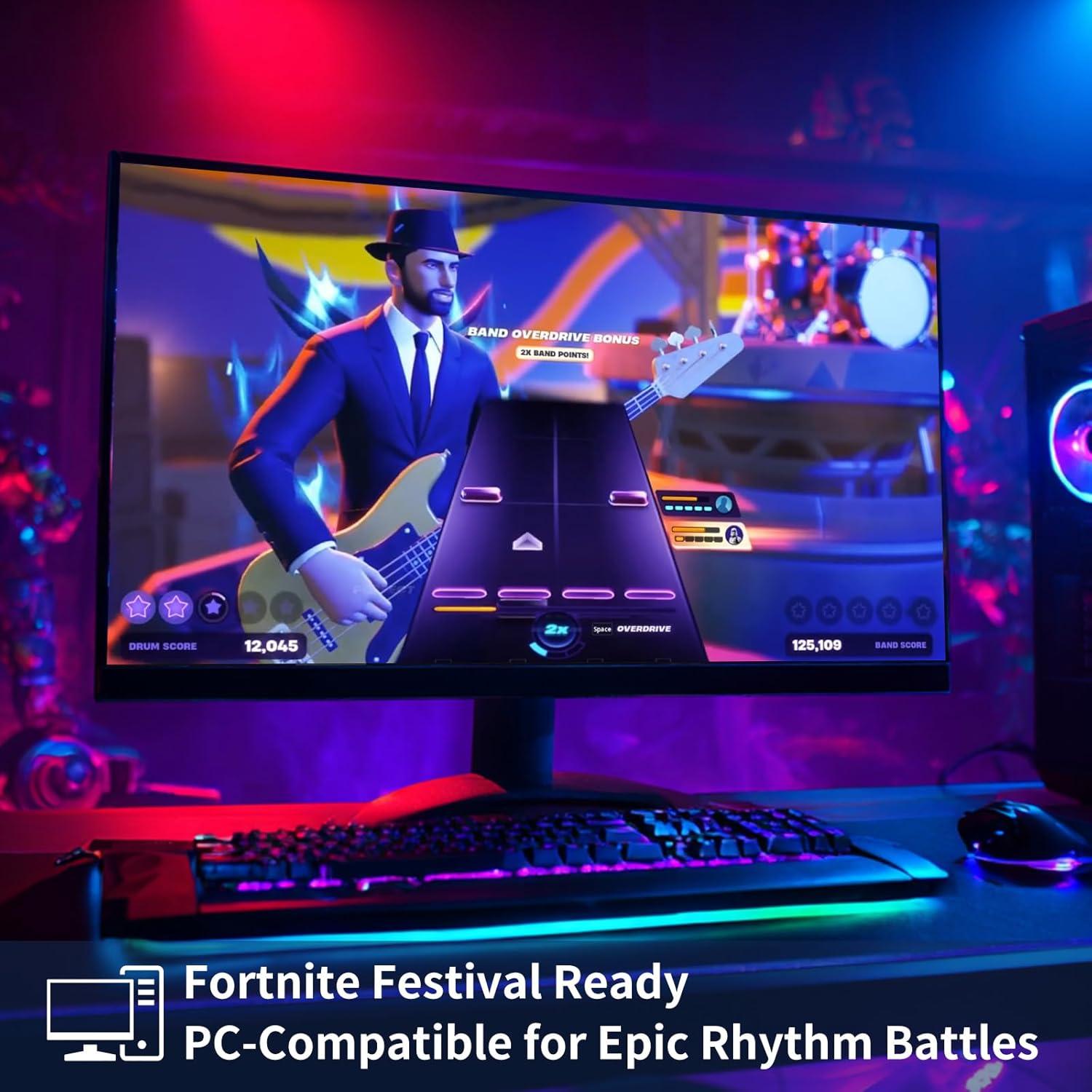 Controlador de guitarra inalámbrico NBCP para Xbox y PC - Negro