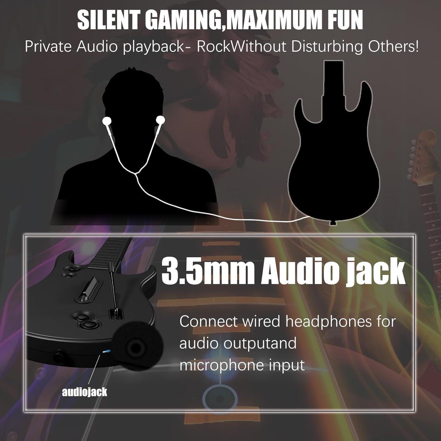 Controlador de guitarra inalámbrico NBCP para Xbox y PC - Negro