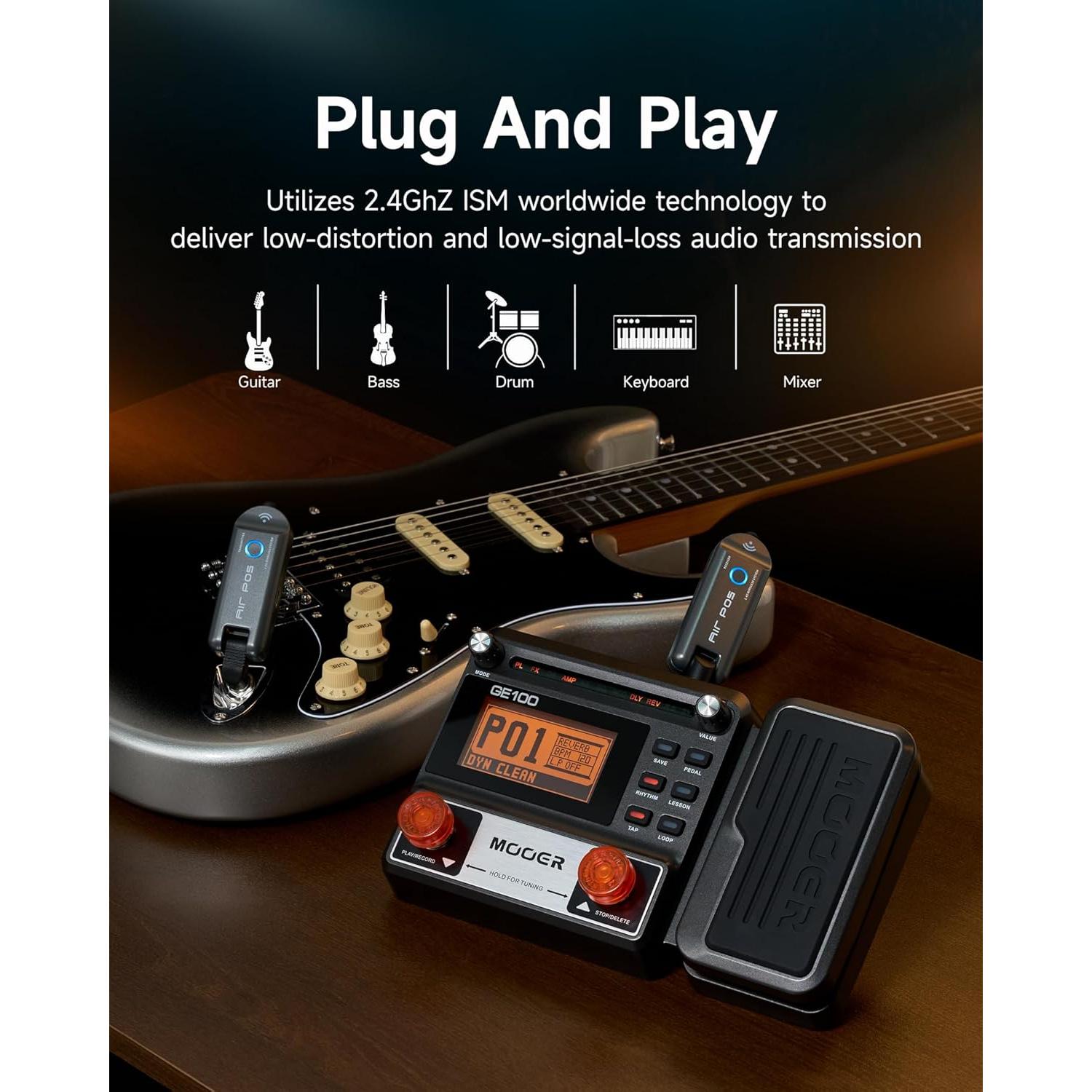 MOOER Air P05 Sistema Inalámbrico para Guitarra y Bajo