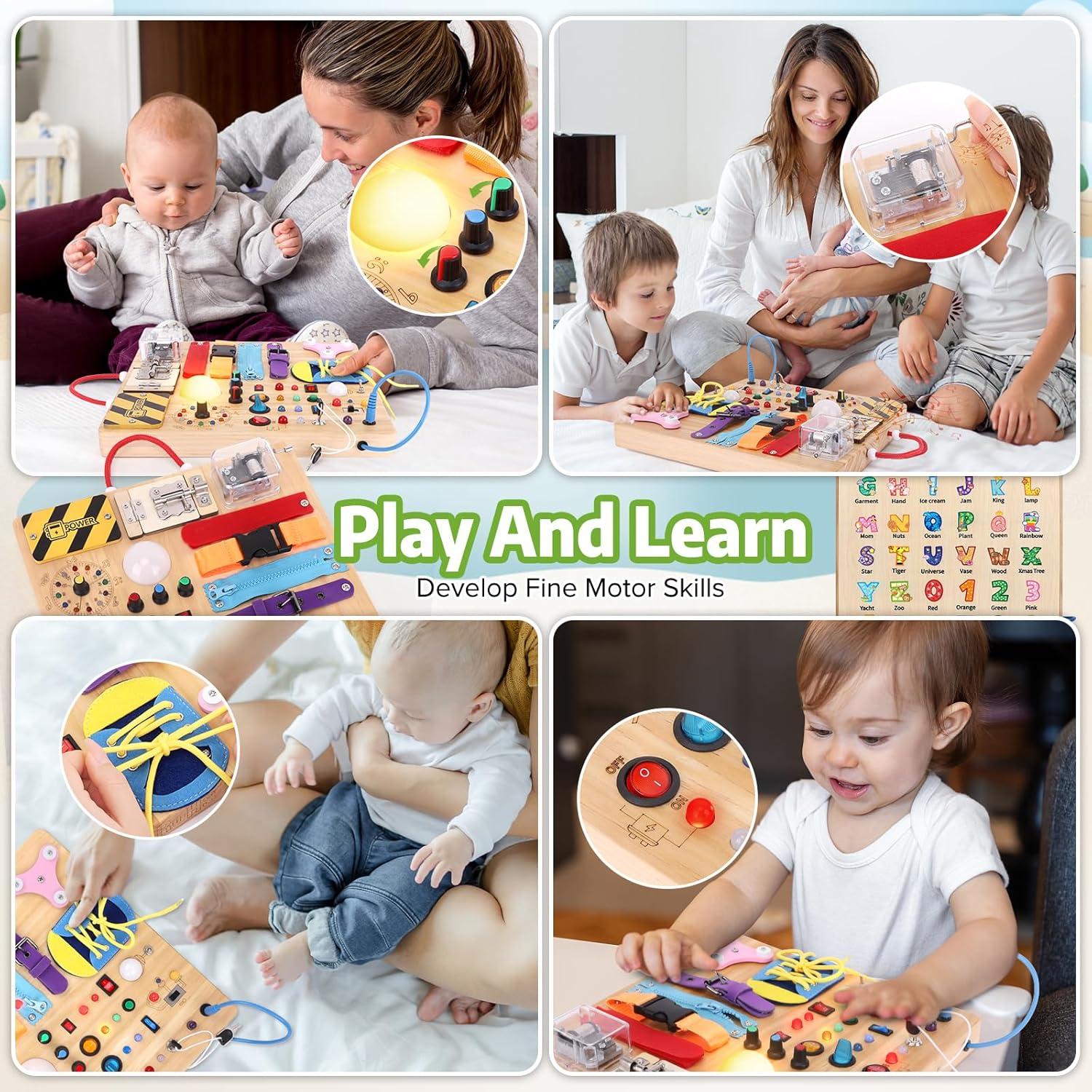 Tablero Ocupado Montessori Hoarosall 23 en 1 para Niños 1-3 Años