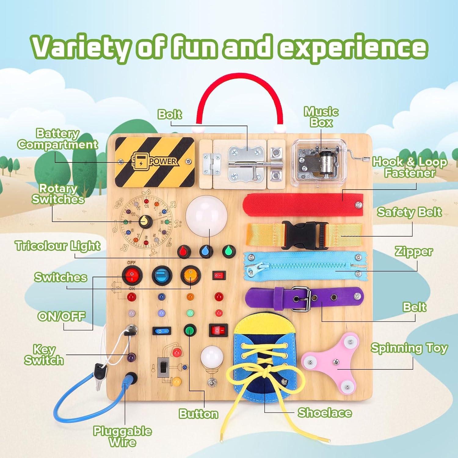 Tablero Ocupado Montessori Hoarosall 23 en 1 para Niños 1-3 Años