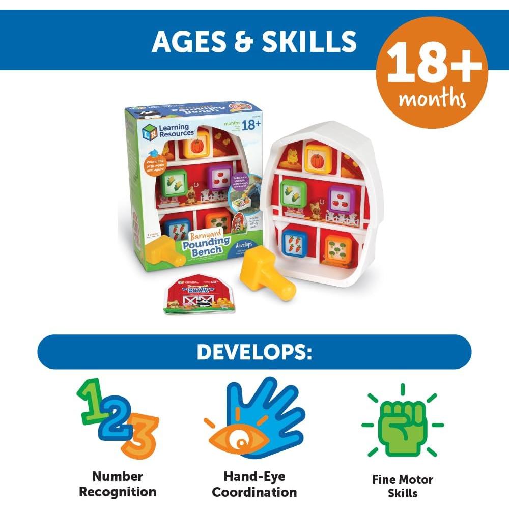 Banco de Golpes de Granja Learning Resources - Juguete Educativo 0.55 kg
