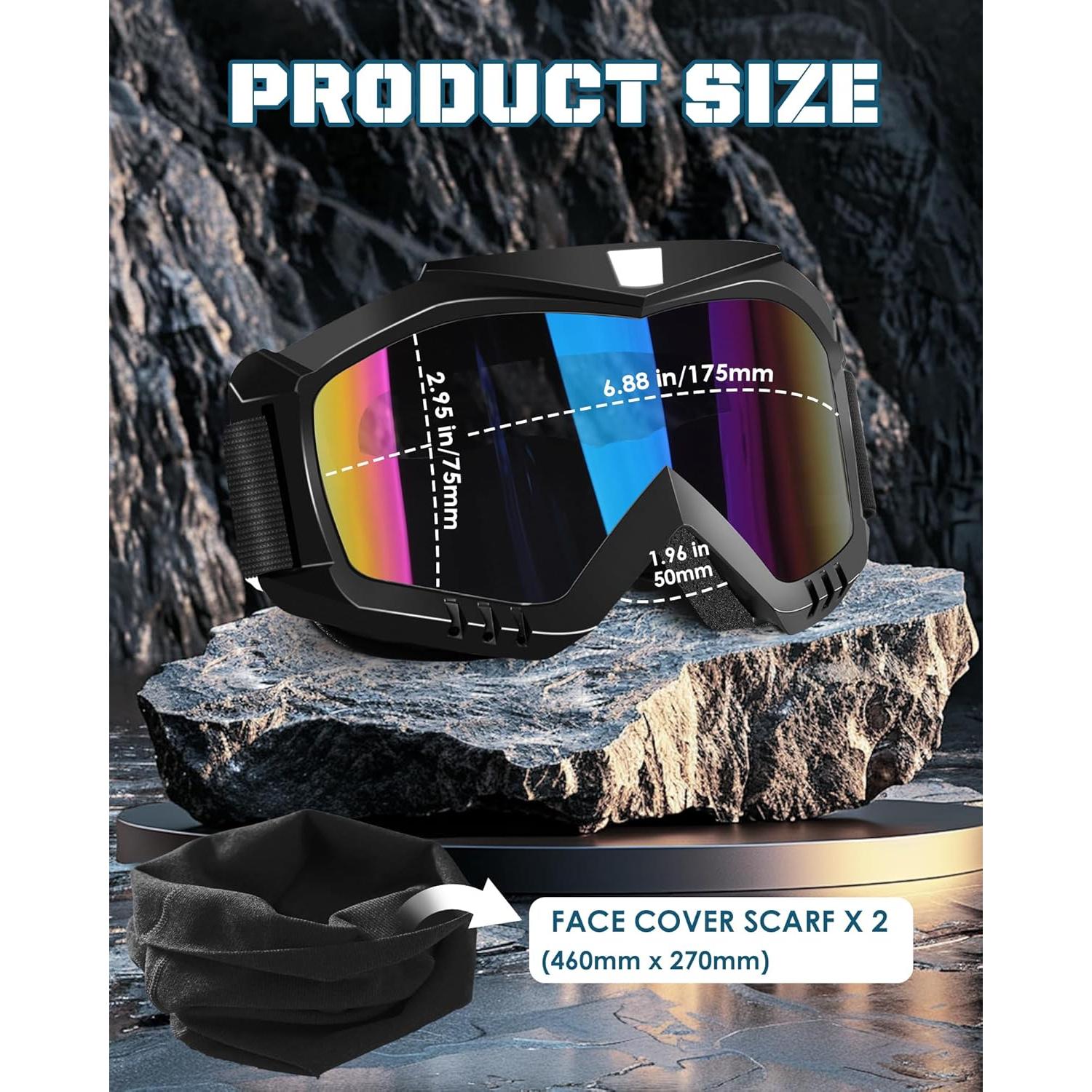 Gafas de Motocicleta OXG UV400 con Bufandas para Adultos