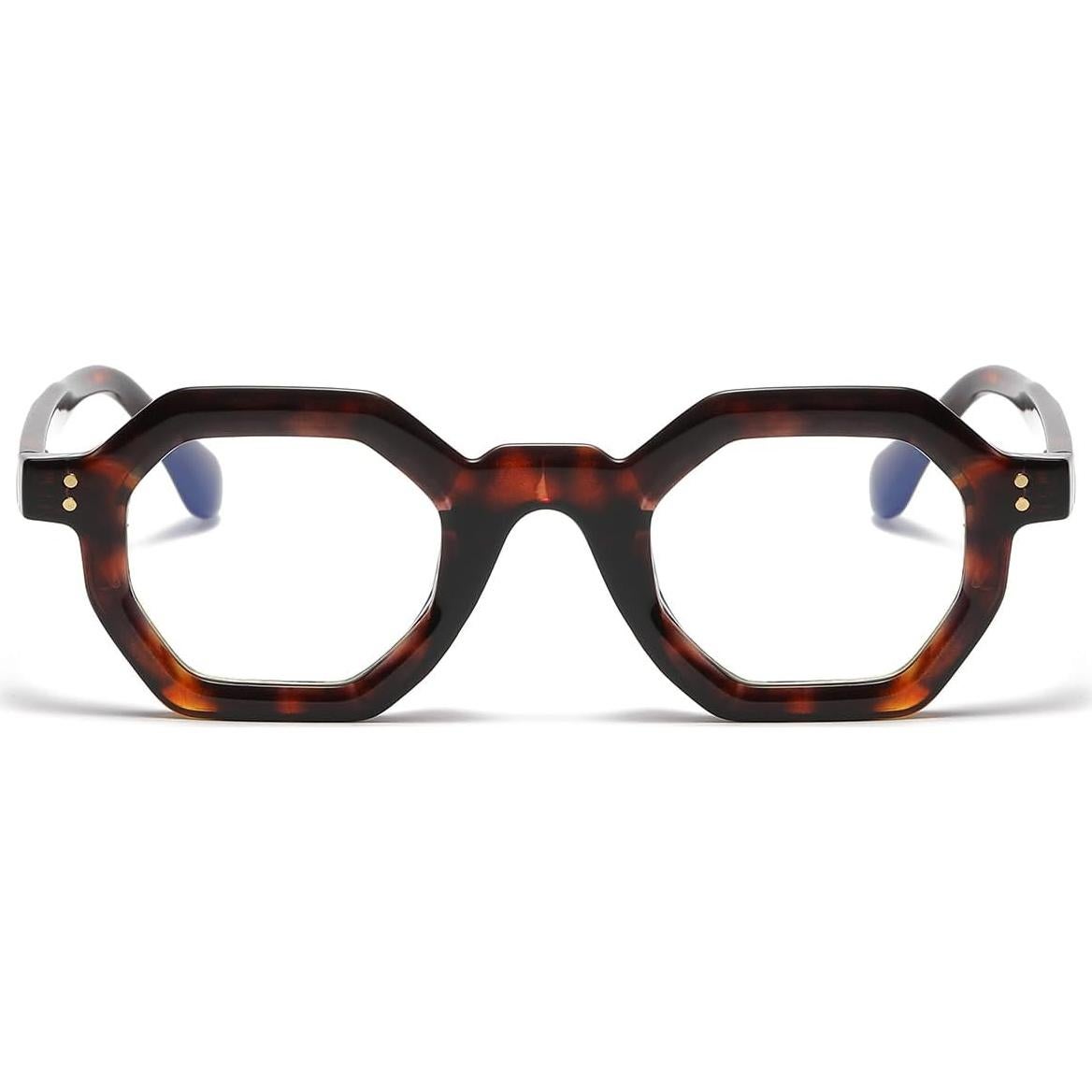 Gafas Retro JOVAKIT Octagon Unisex Lentes Anti Luz Azul