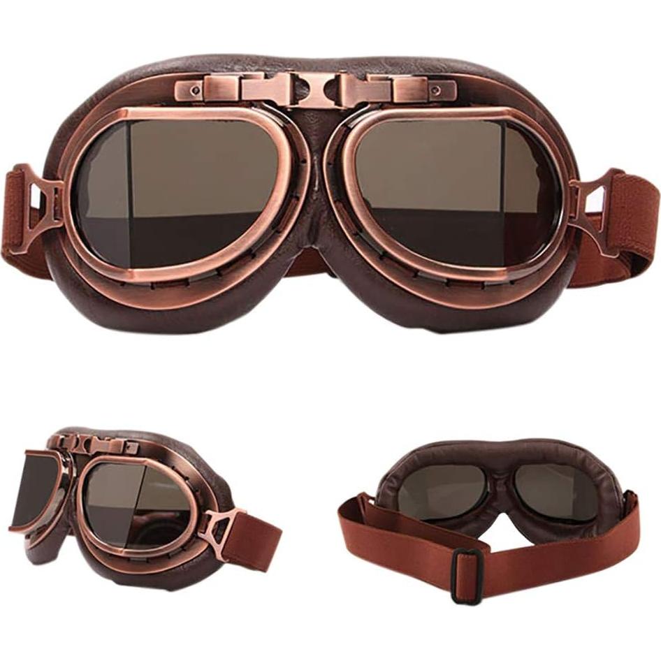 Gafas de Moto Vintage Peicees Cobre Lentes Humo