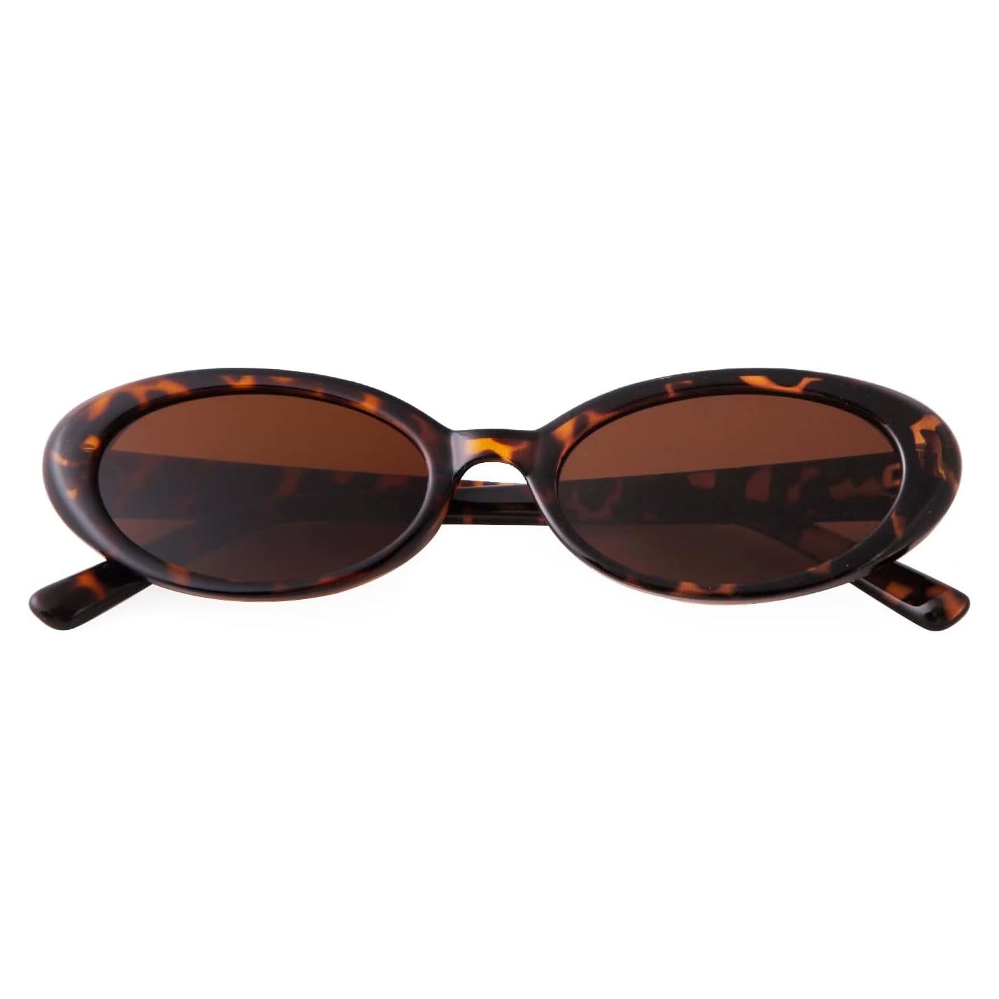 Gafas de sol ovaladas retro Laurinny UV400 unisex leopardo