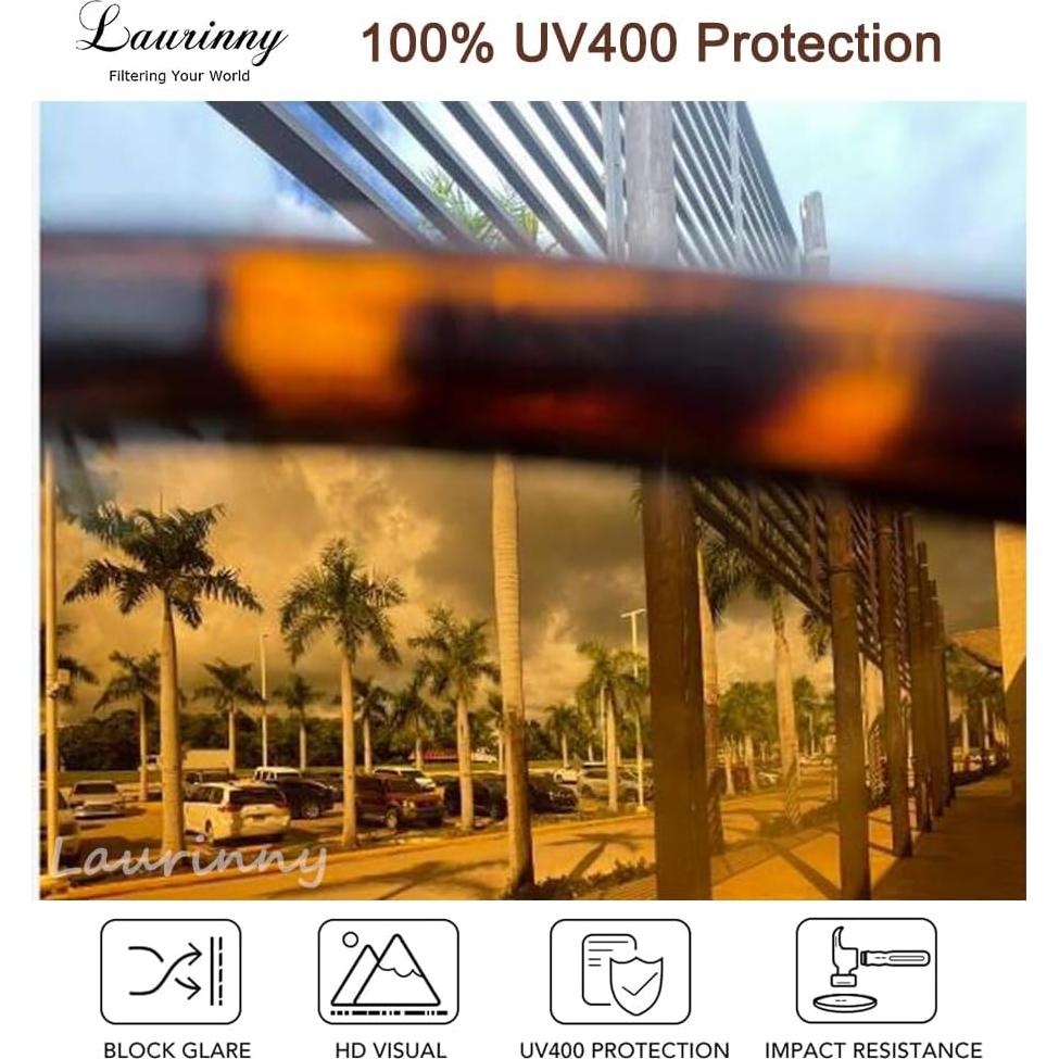 Gafas de sol ovaladas retro Laurinny UV400 unisex leopardo