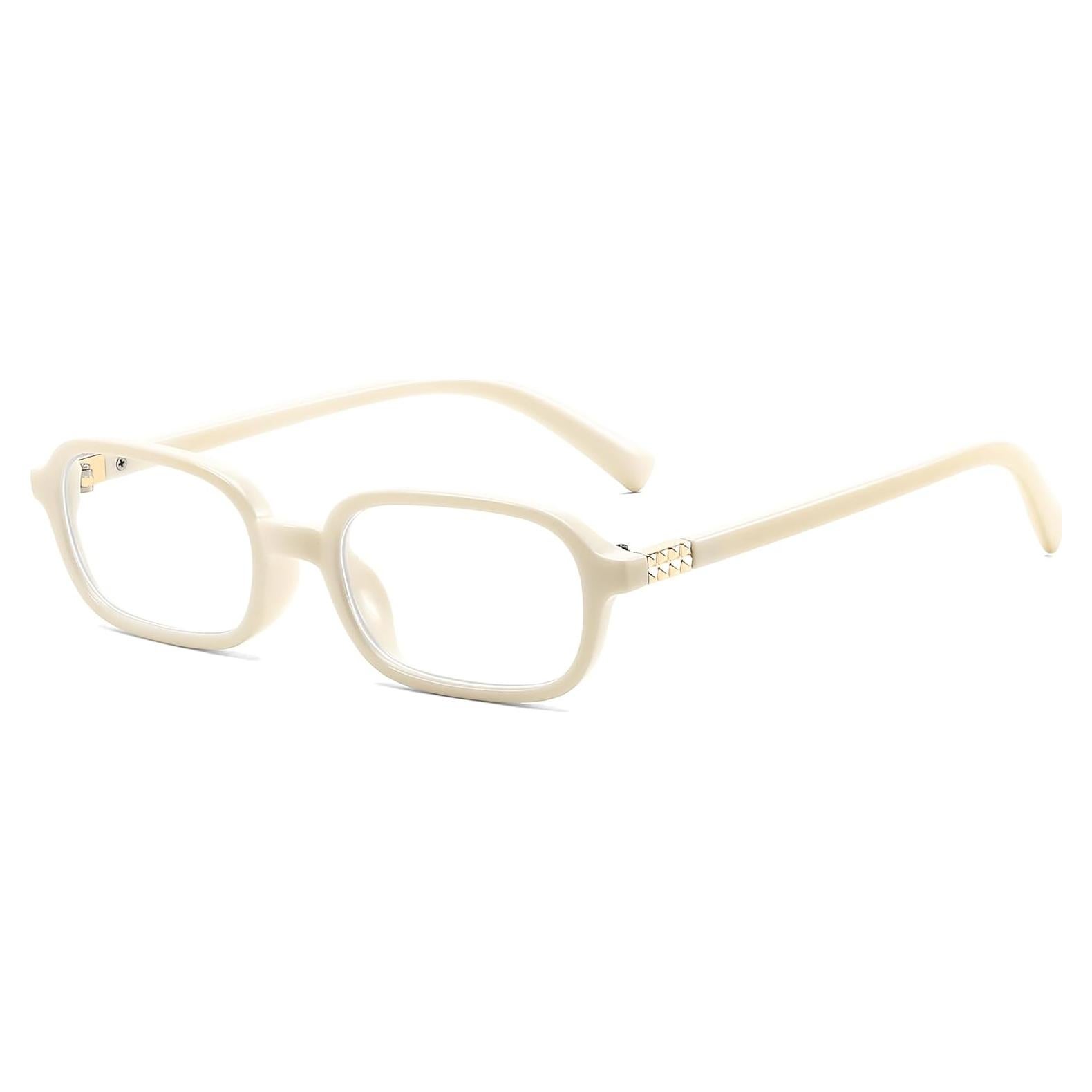 Gafas de Luz Azul Retro FEISEDY para Mujeres 53mm Beige