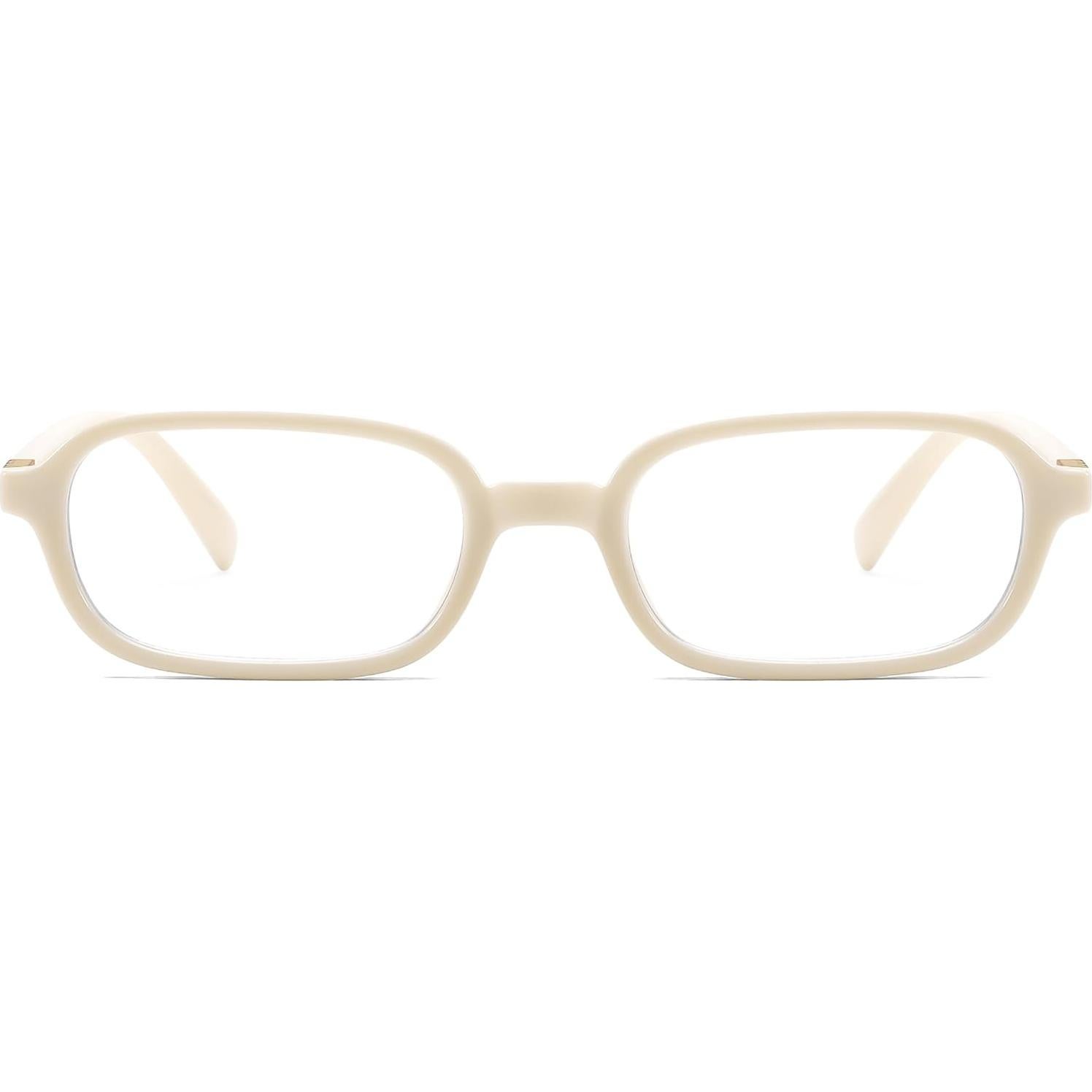 Gafas de Luz Azul Retro FEISEDY para Mujeres 53mm Beige