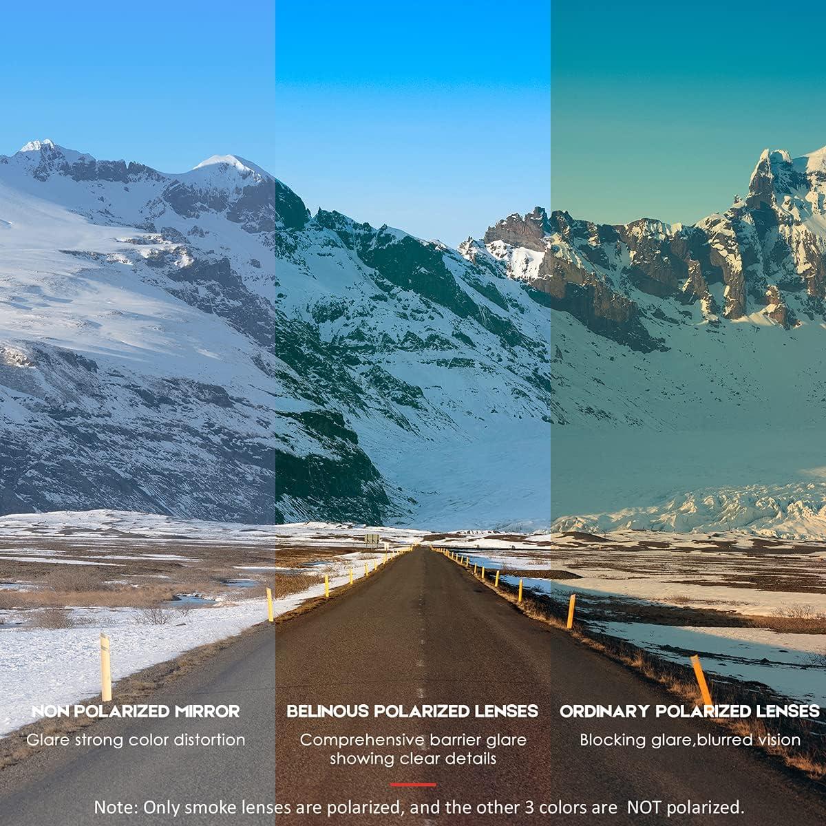 Gafas de Motocicleta BELINOUS Polarizadas con 4 Lentes