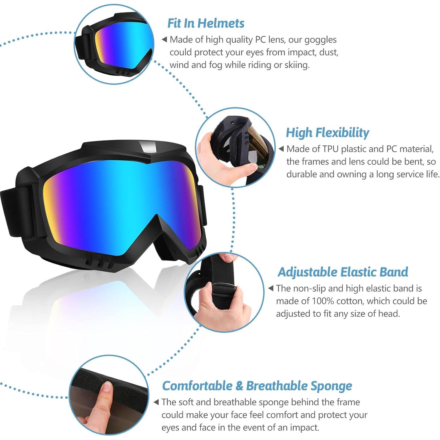 Gafas de Moto Lievermo 2 Pack - Protección UV y Viento
