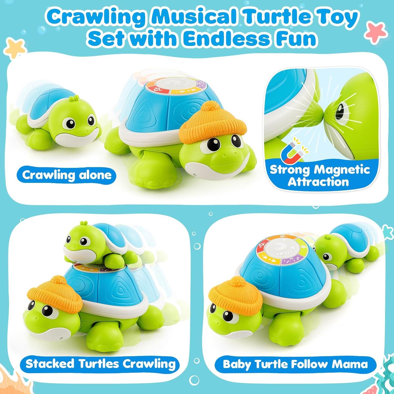 Juguete Musical de Tortuga para Gatear Baysing 6-12 Meses