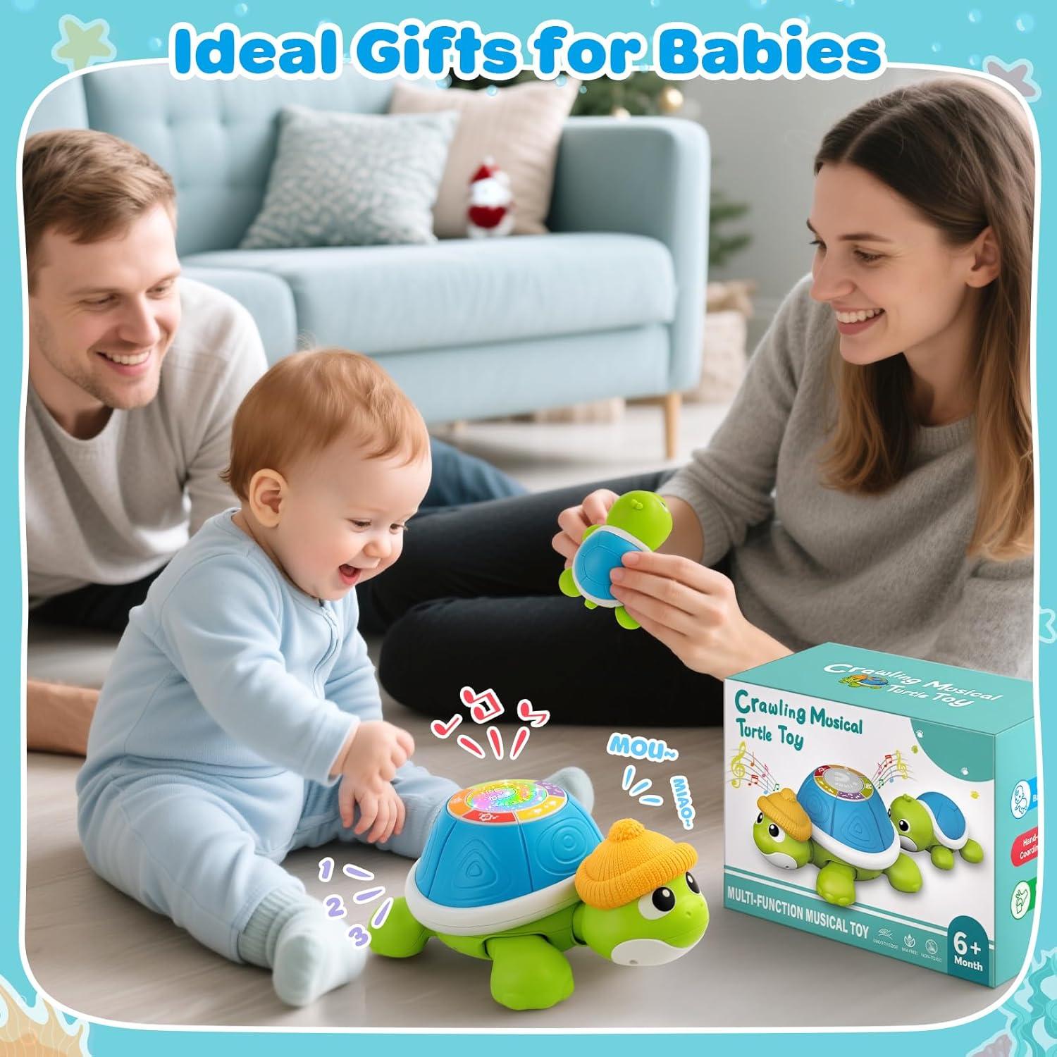 Juguete Musical de Tortuga para Gatear Baysing 6-12 Meses