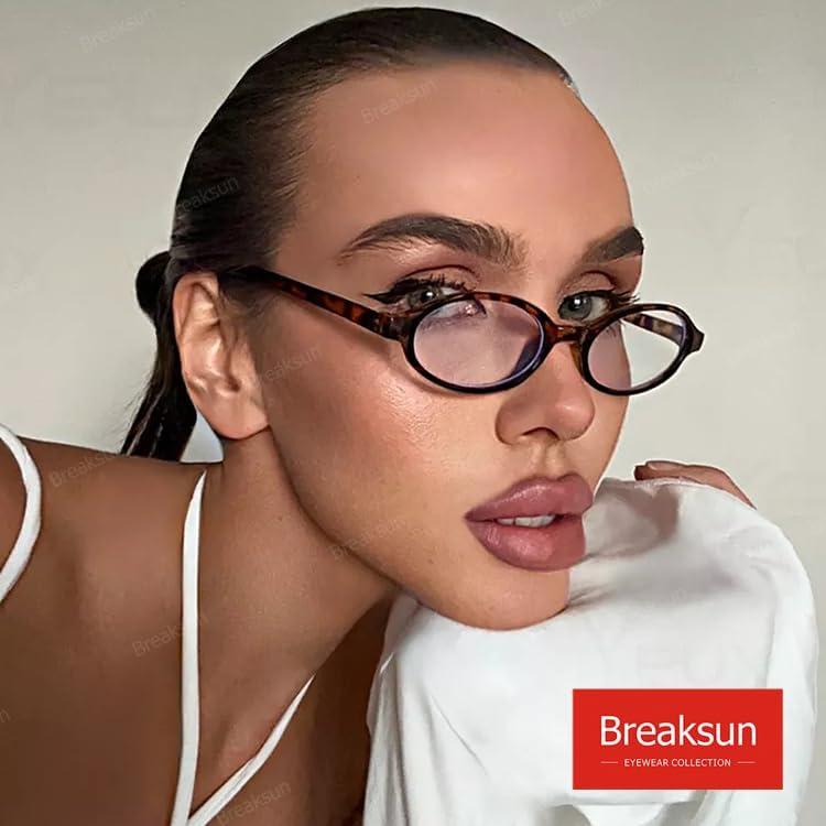 Gafas Ovaladas Retro Breaksun para Luz Azul 48mm Tortuga